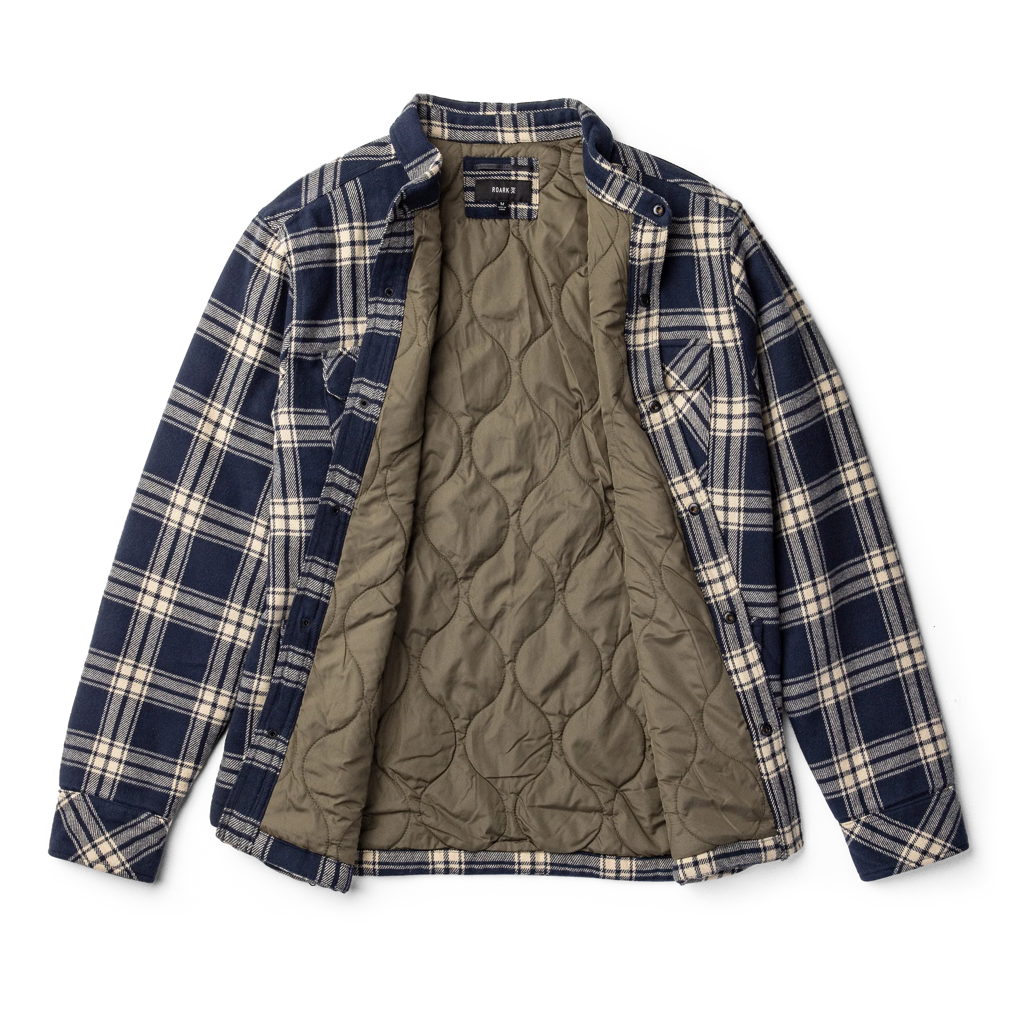 Backwoods Overshirt Jacket Flannel - Navy - Image 11