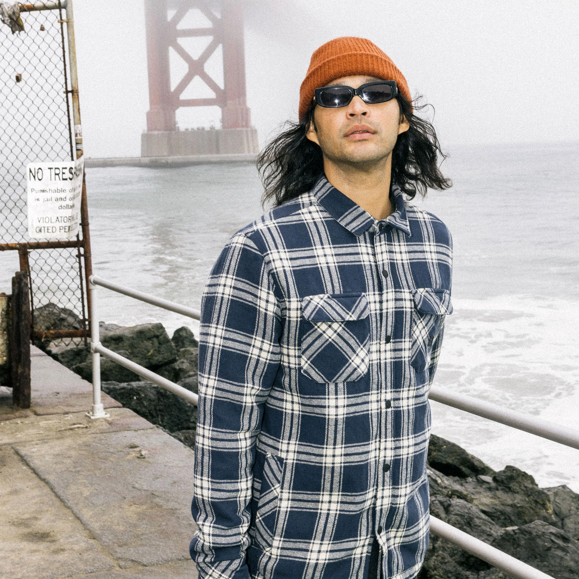 Backwoods Overshirt Jacket Flannel - Navy - Image 2