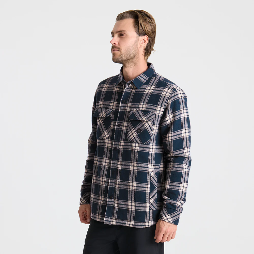 Backwoods Overshirt Jacket Flannel - Navy - Image 6