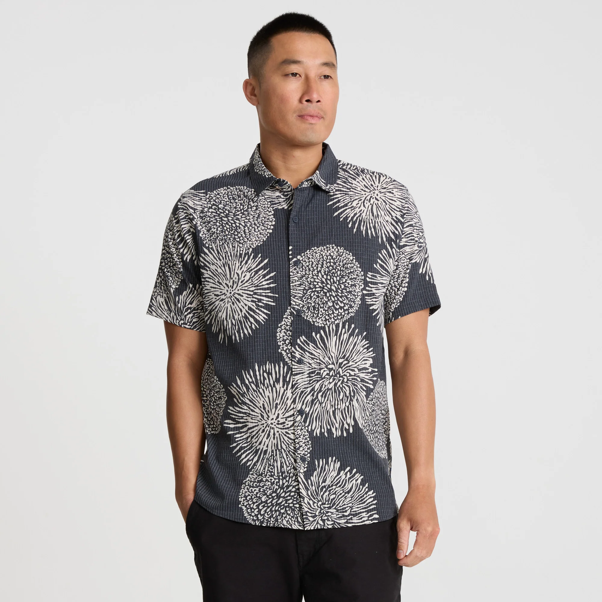 Bless Up Breathable Stretch Shirt - Black Floral - Image 2
