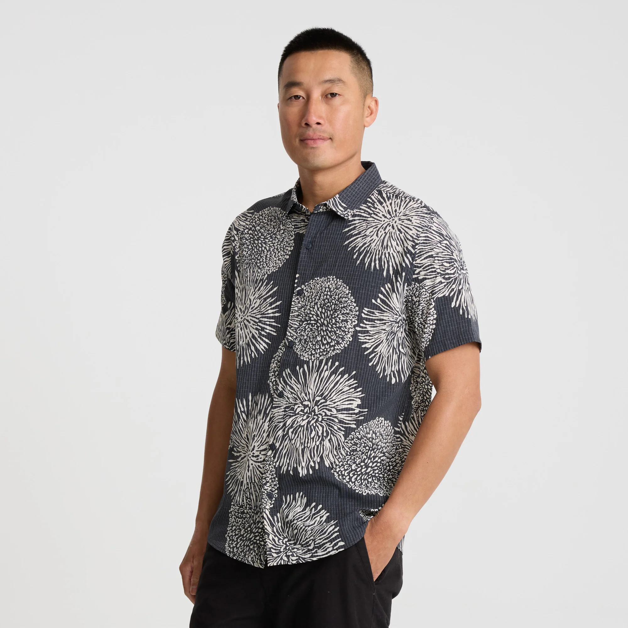 Bless Up Breathable Stretch Shirt - Black Floral - Image 4