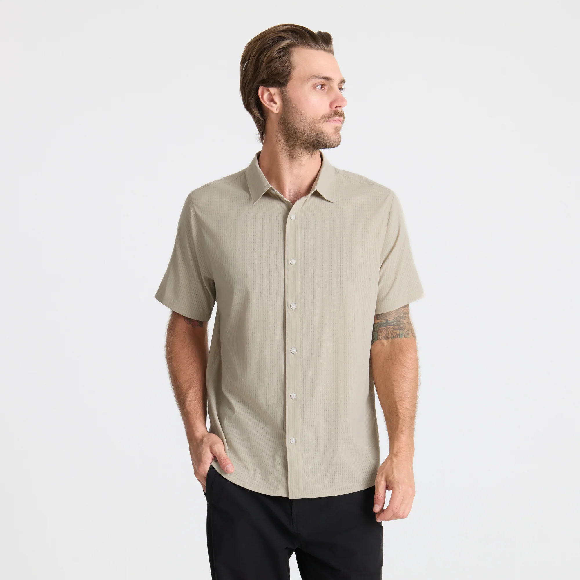 Bless Up Breathable Stretch Shirt - Fossil - Image 3