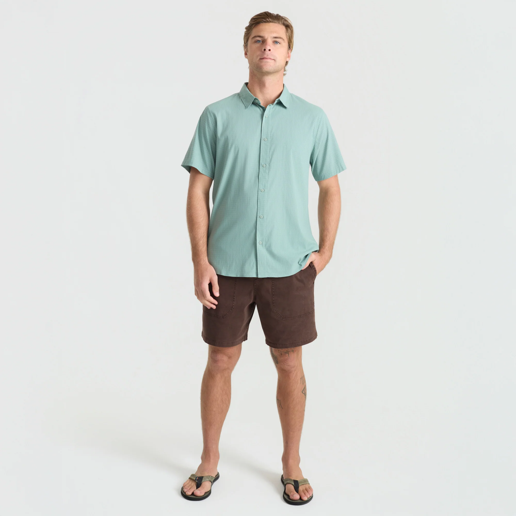 Bless Up Breathable Stretch Shirt - Dusty Green - Image 6