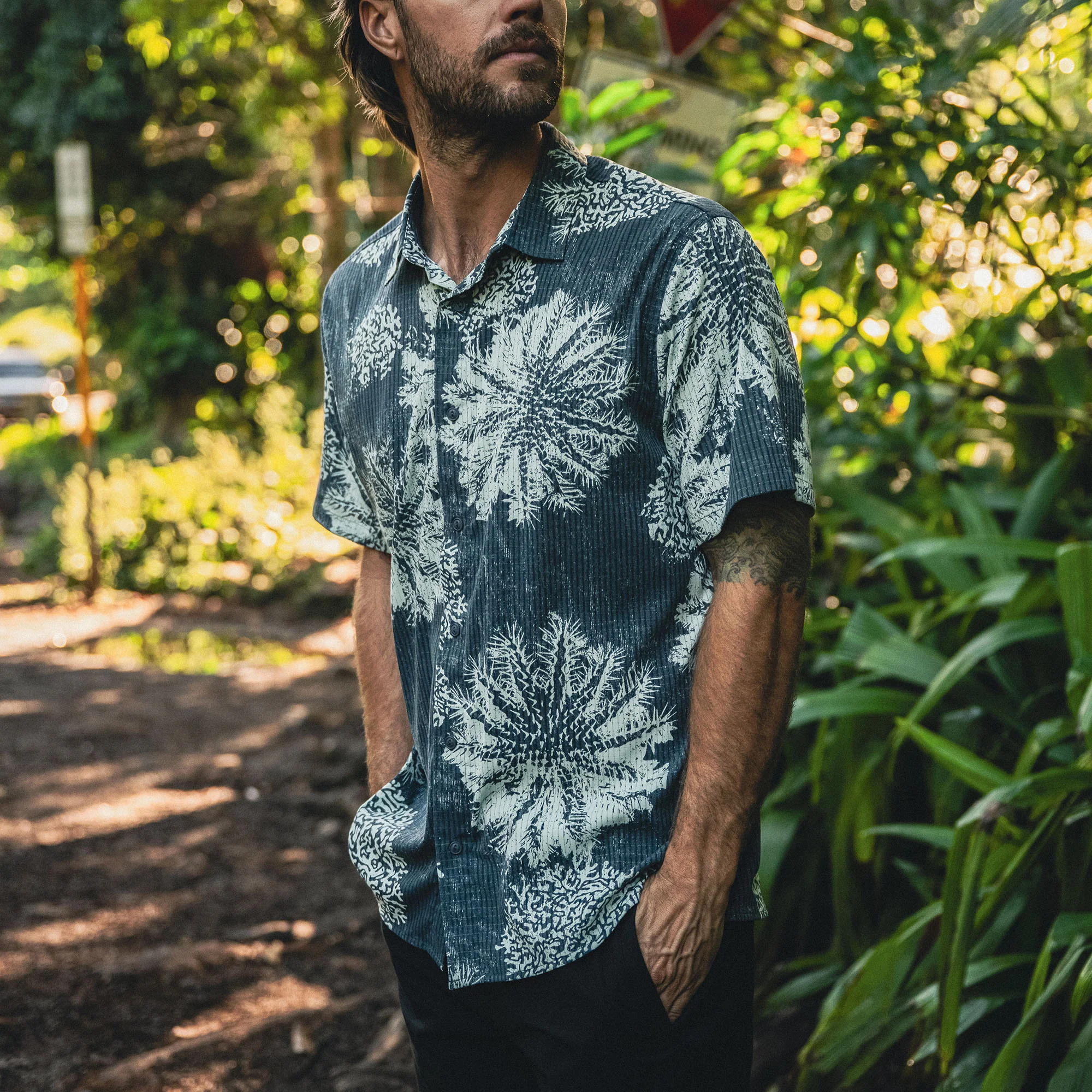 Bless Up Breathable Stretch Shirt - Navy Pukpulko - Image 2