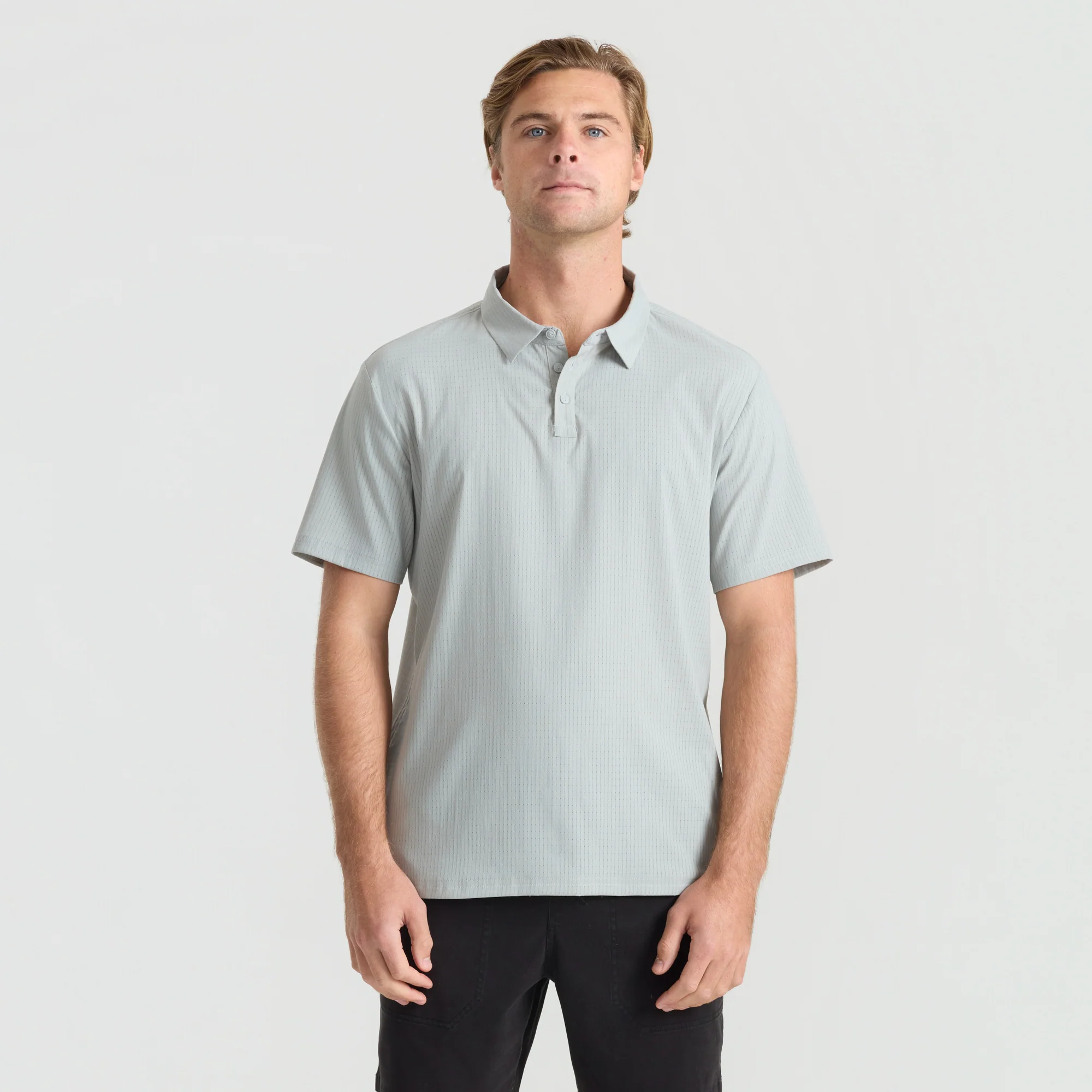 Bless Up Breathable Stretch Polo Shirt - Grey - Image 2
