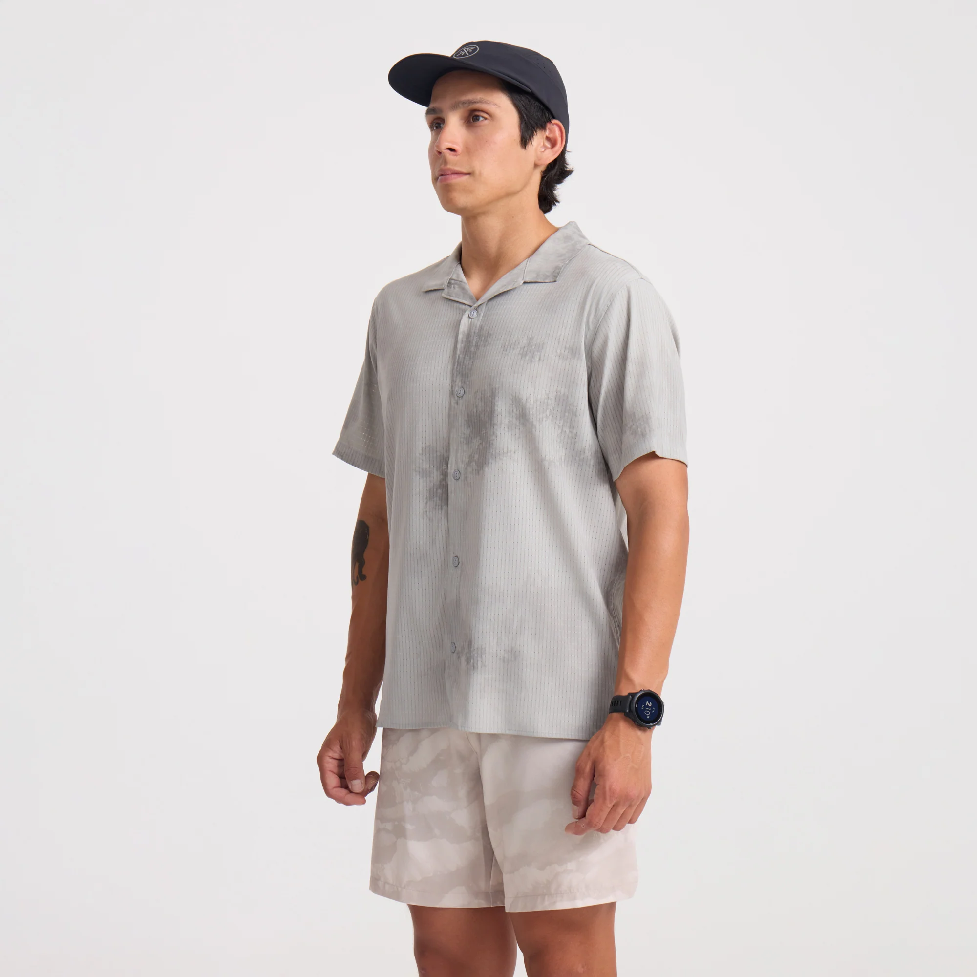 Bless Up Trail Button Up Shirt - Ghost Grey - Image 3