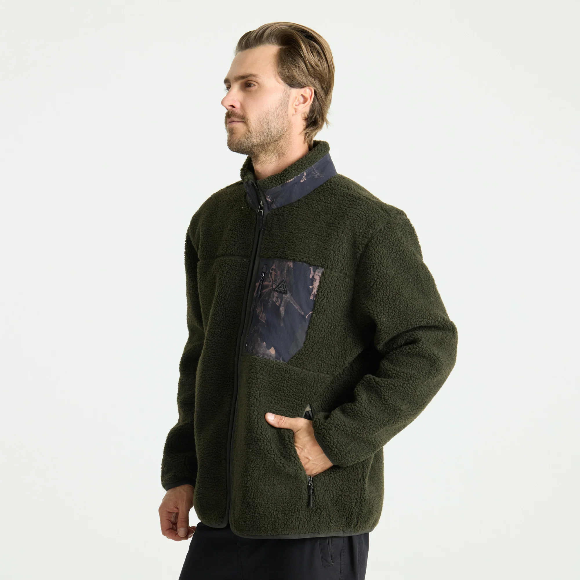Campover Fleece Zip Jacket - Dark Military - Image 4