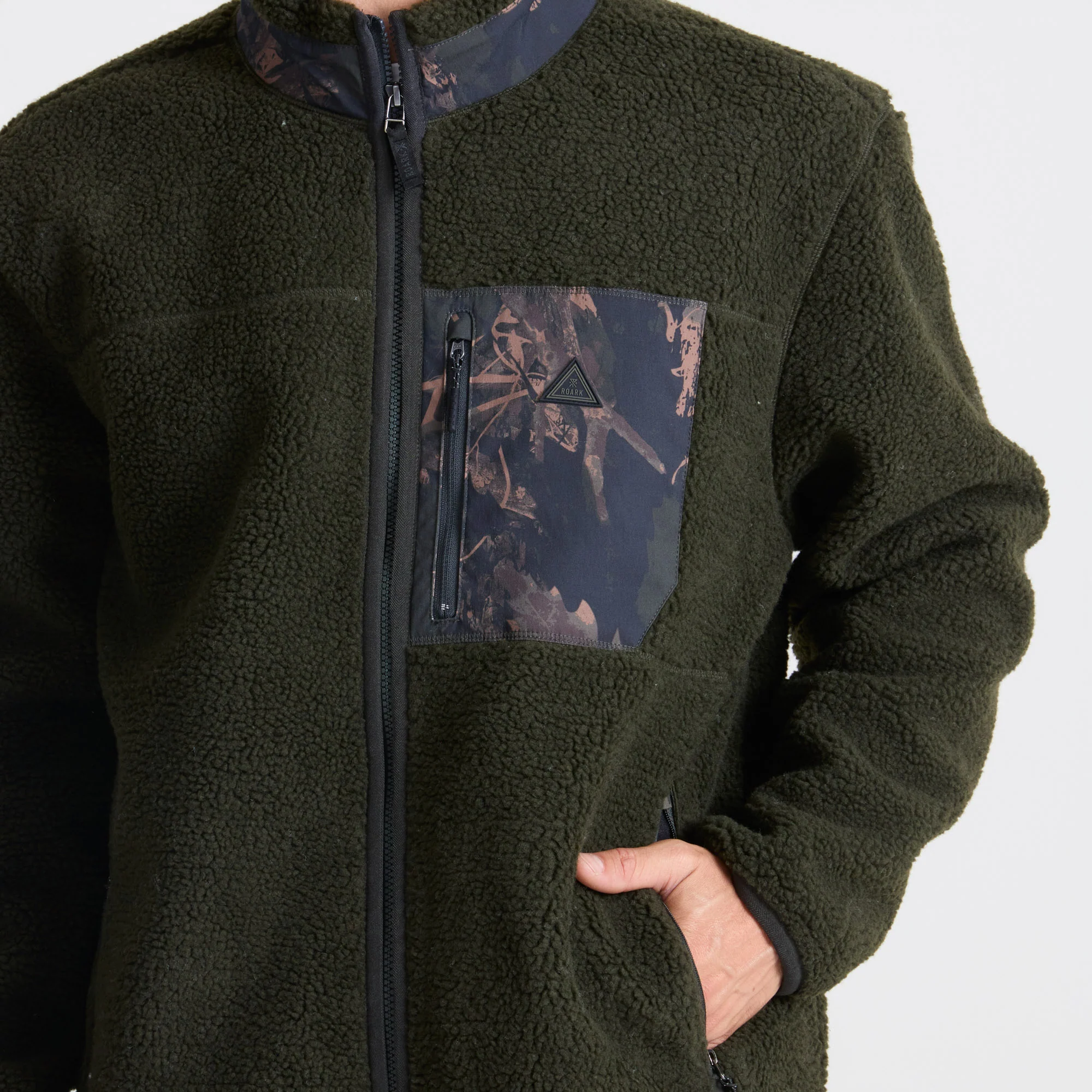 Campover Fleece Zip Jacket - Dark Military - Image 6