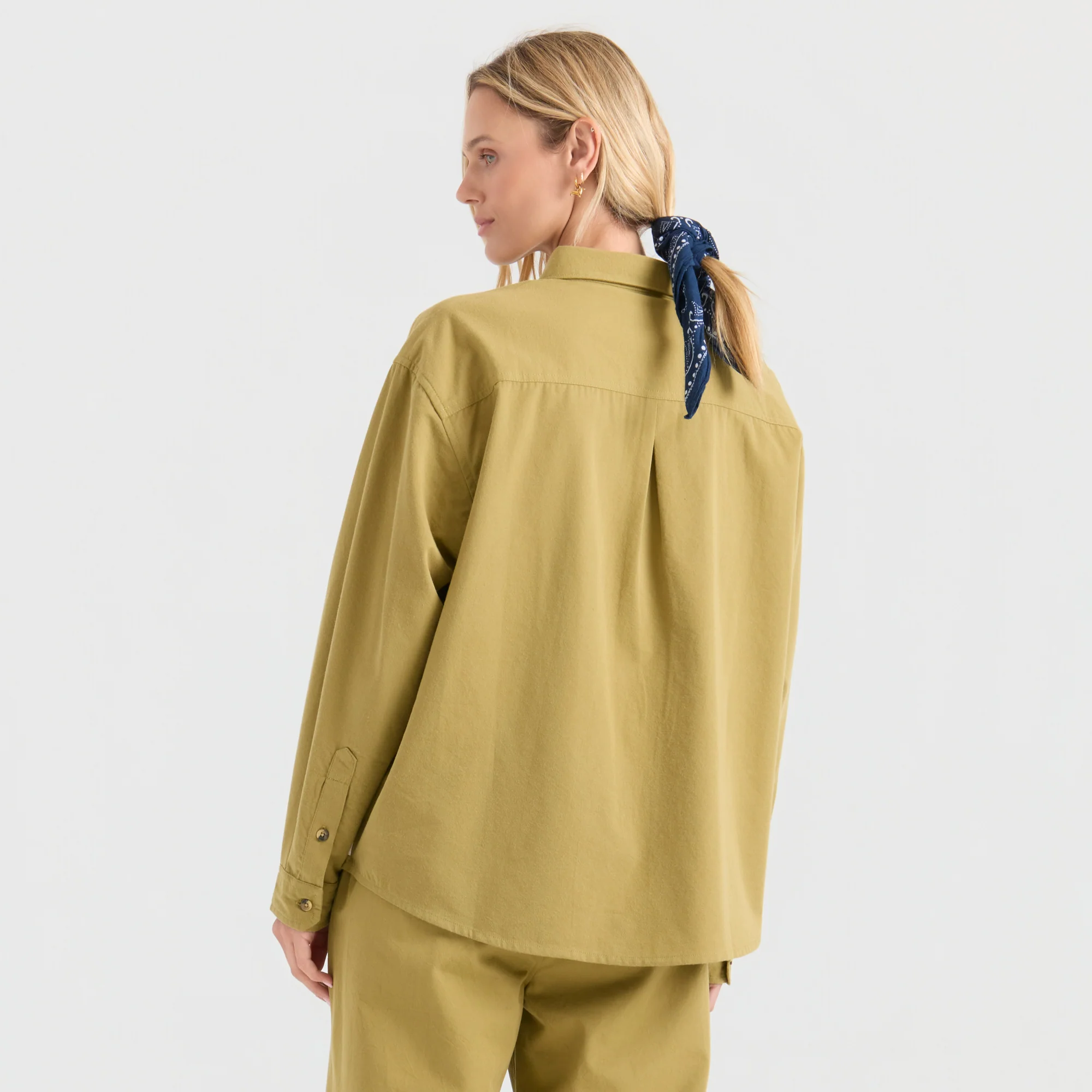 Costa Button Up Shirt - Dusty Olive - Image 3