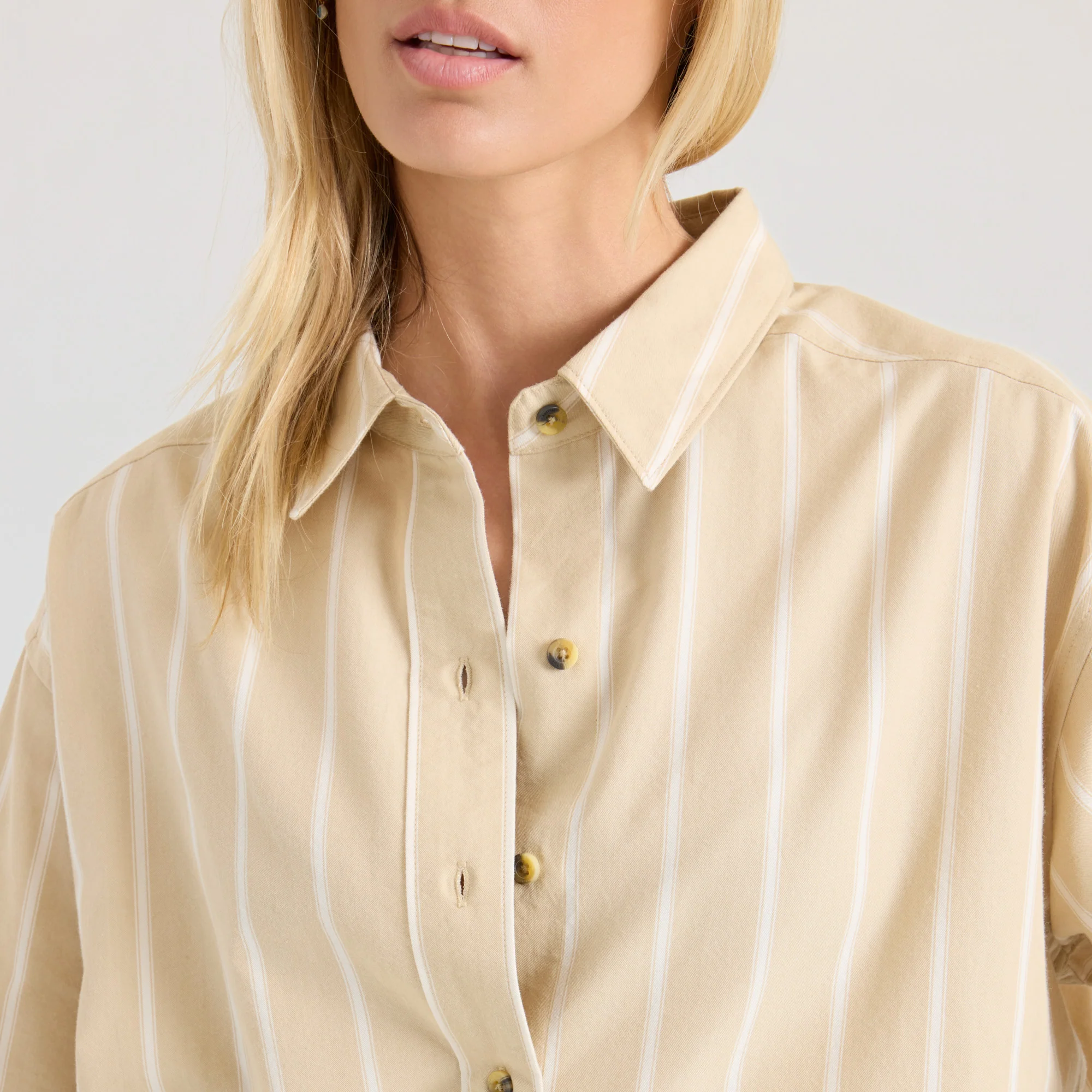 Costa Button Up Shirt - Sand - Image 6