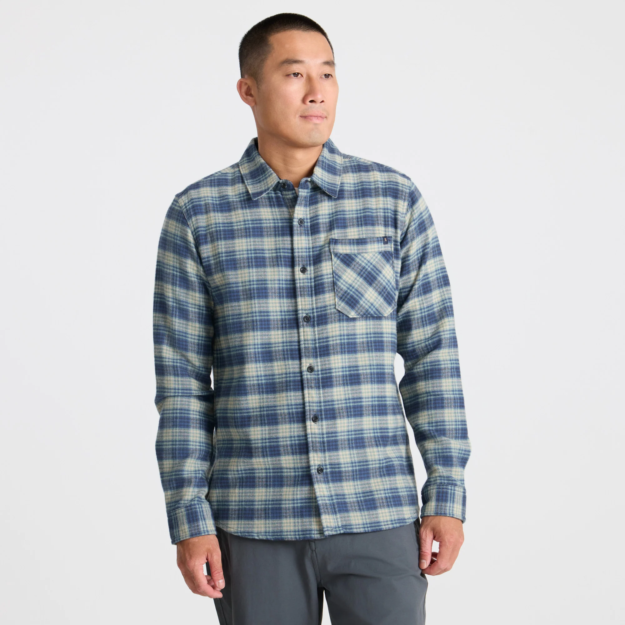 Crossroads Organic Cotton Flannel - Deep Blue - Image 3