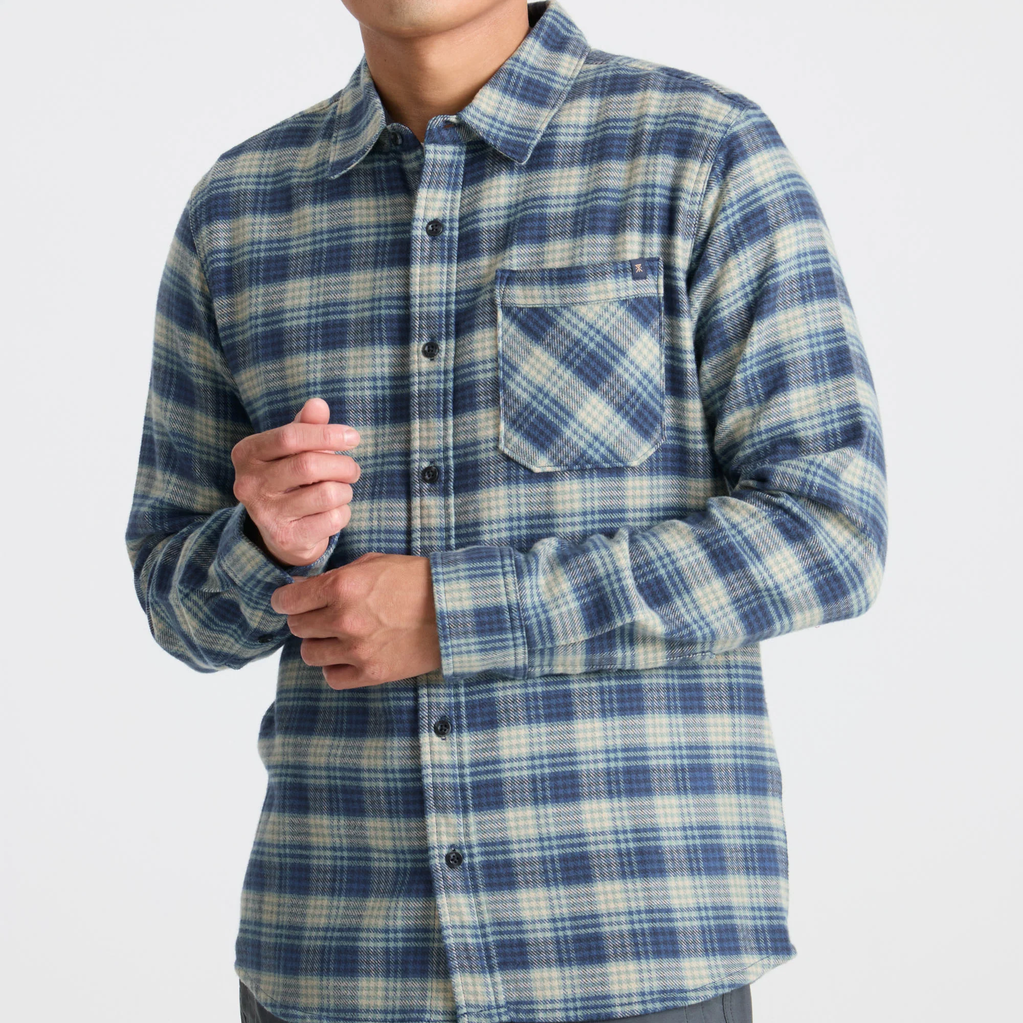 Crossroads Organic Cotton Flannel - Deep Blue - Image 5