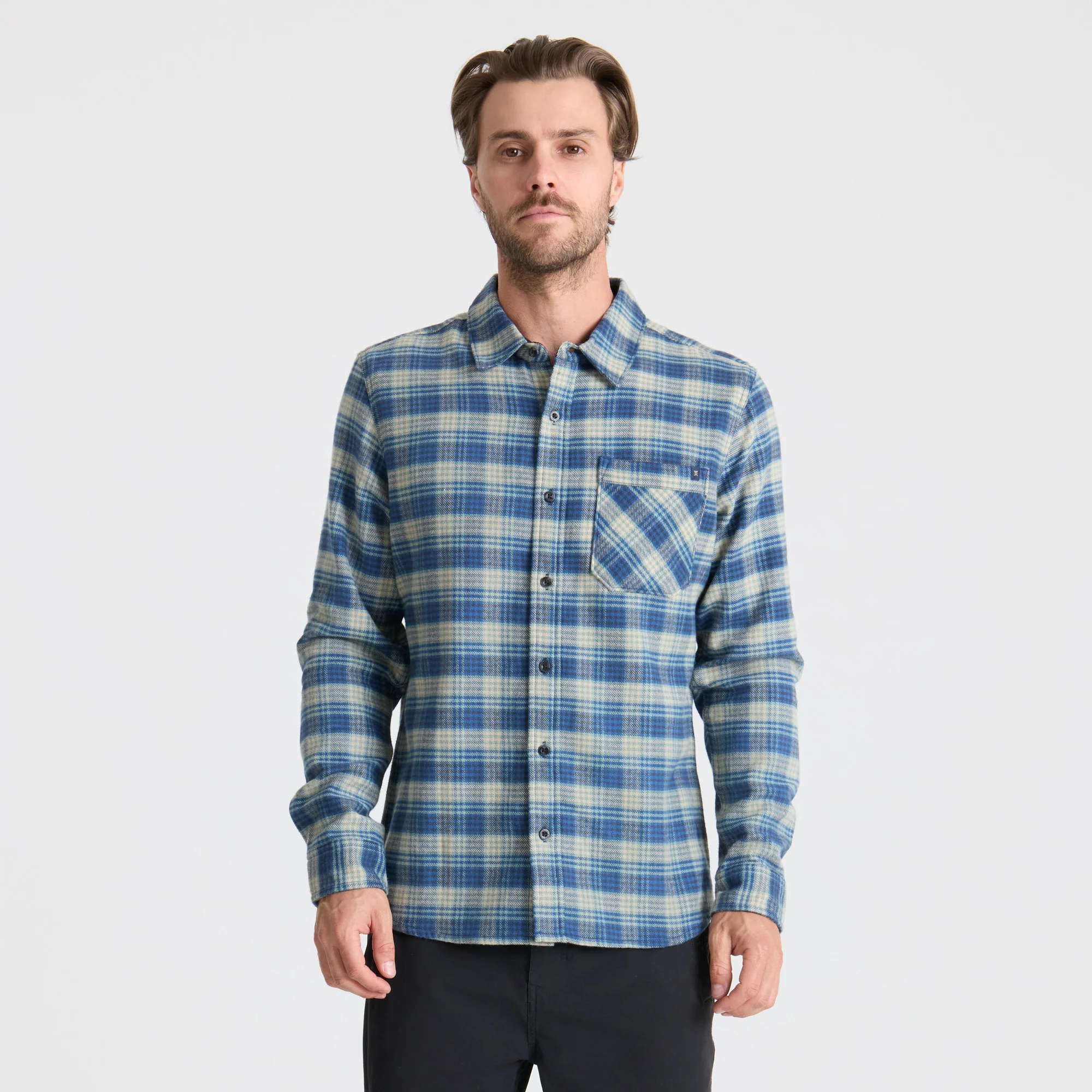 Crossroads Organic Cotton Flannel - Deep Blue - Image 7