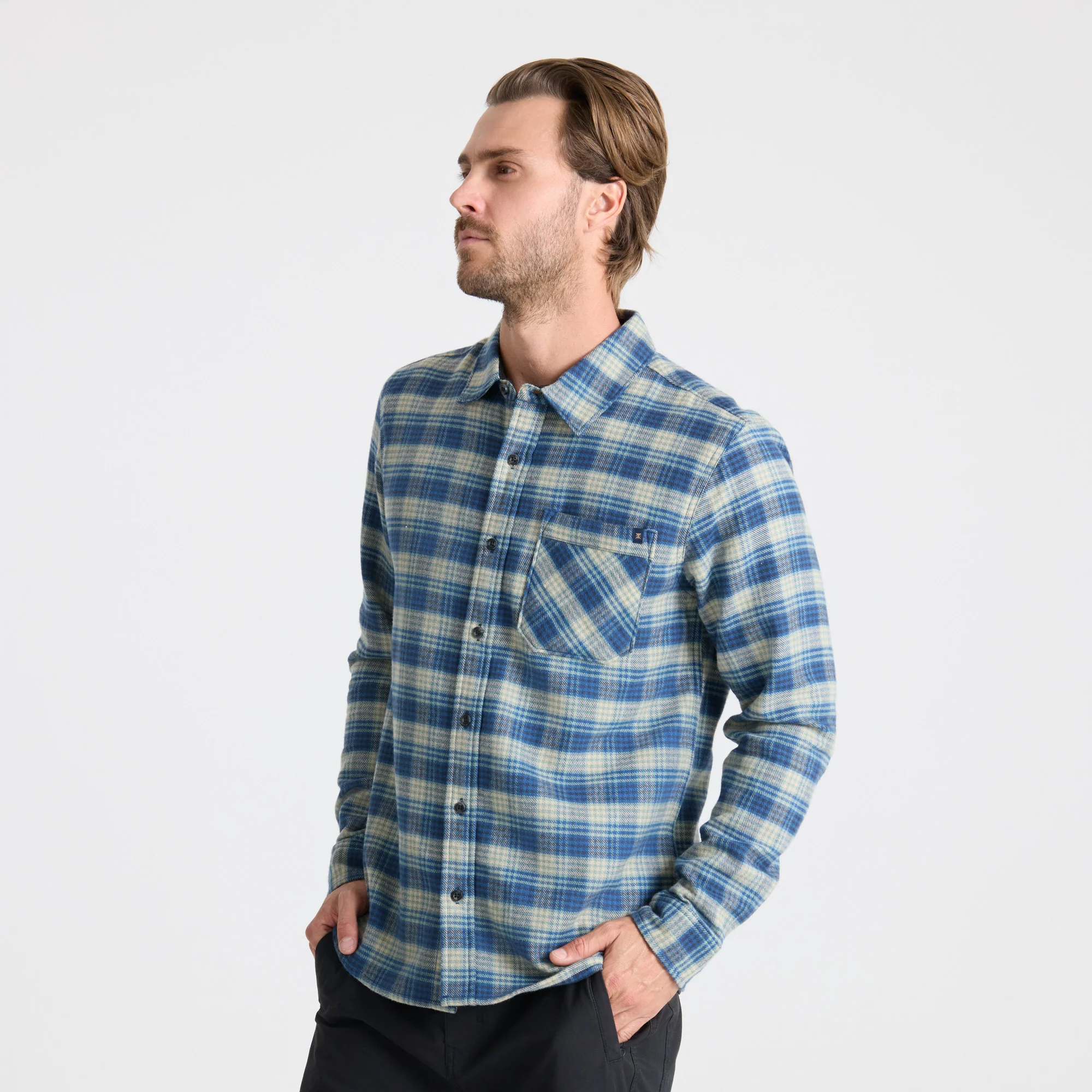 Crossroads Organic Cotton Flannel - Deep Blue - Image 8
