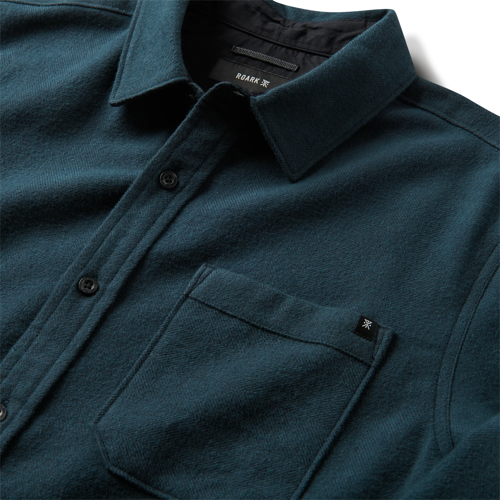 Crossroads Organic Cotton Flannel - Deep Navy Herringbone - Image 7