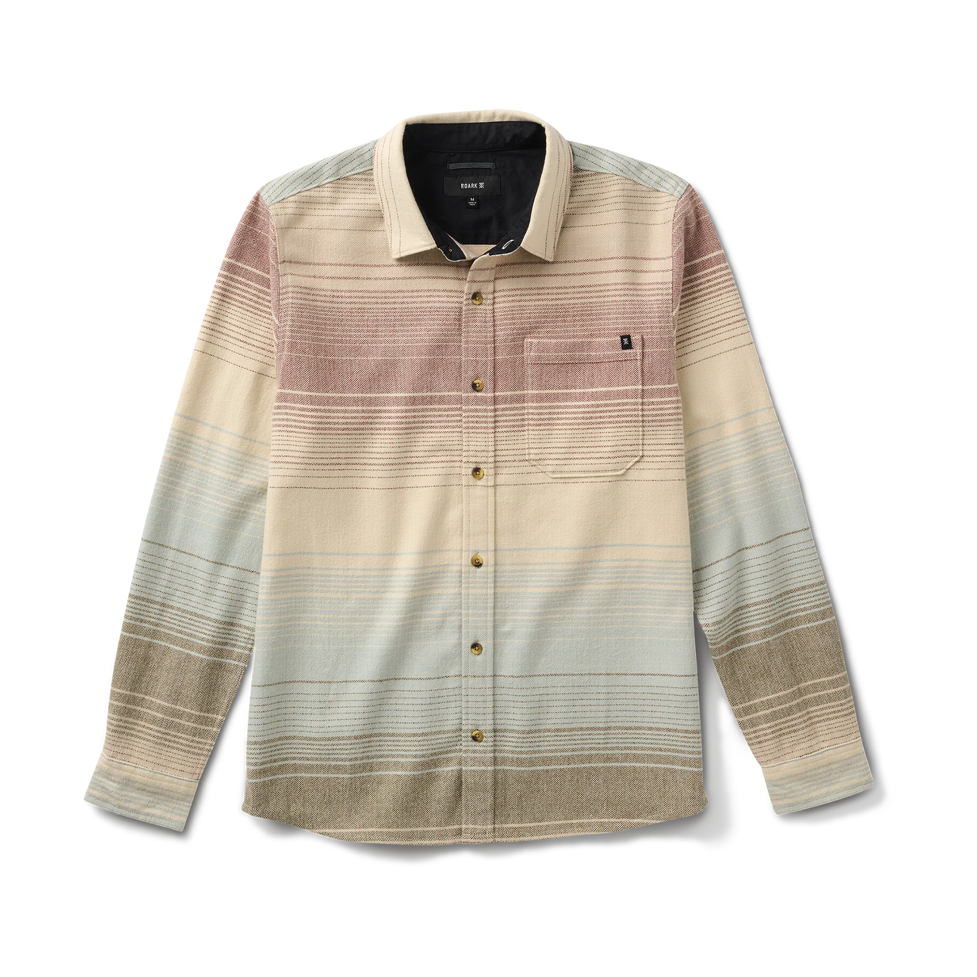 Crossroads Organic Cotton Flannel - Fossil Stripe