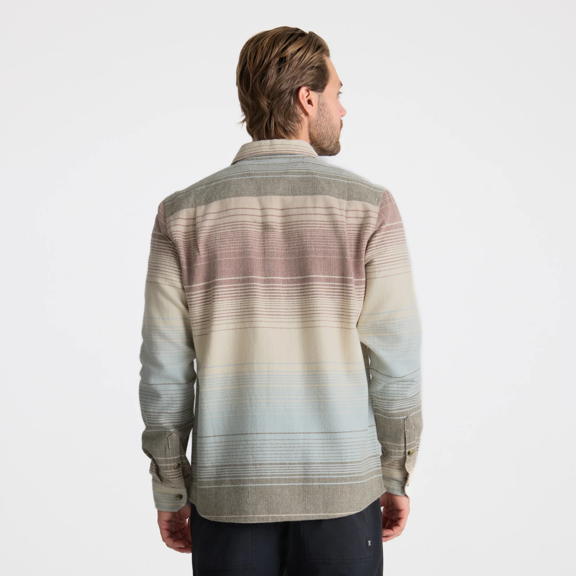 Crossroads Organic Cotton Flannel - Fossil Stripe - Image 5