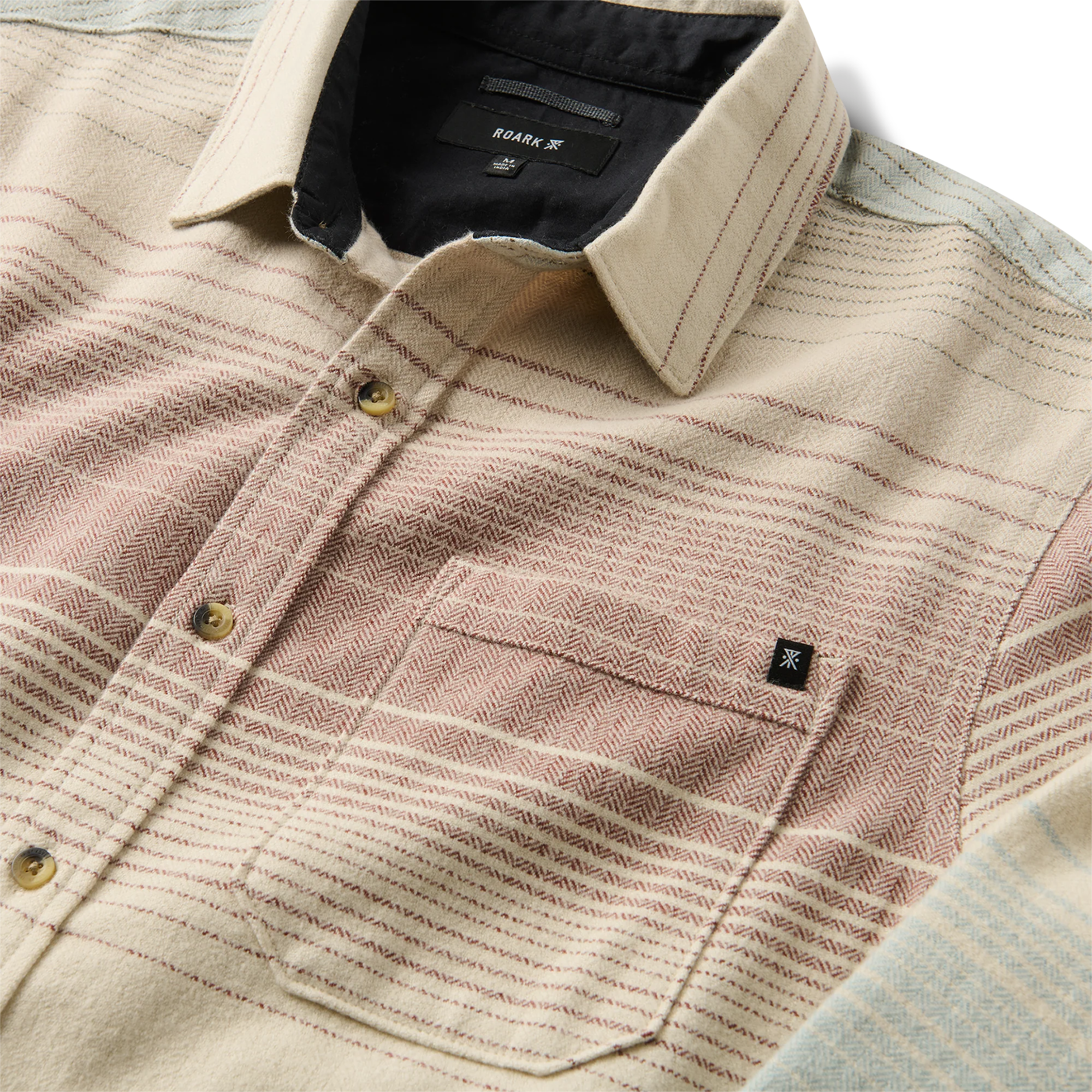 Crossroads Organic Cotton Flannel - Fossil Stripe - Image 8