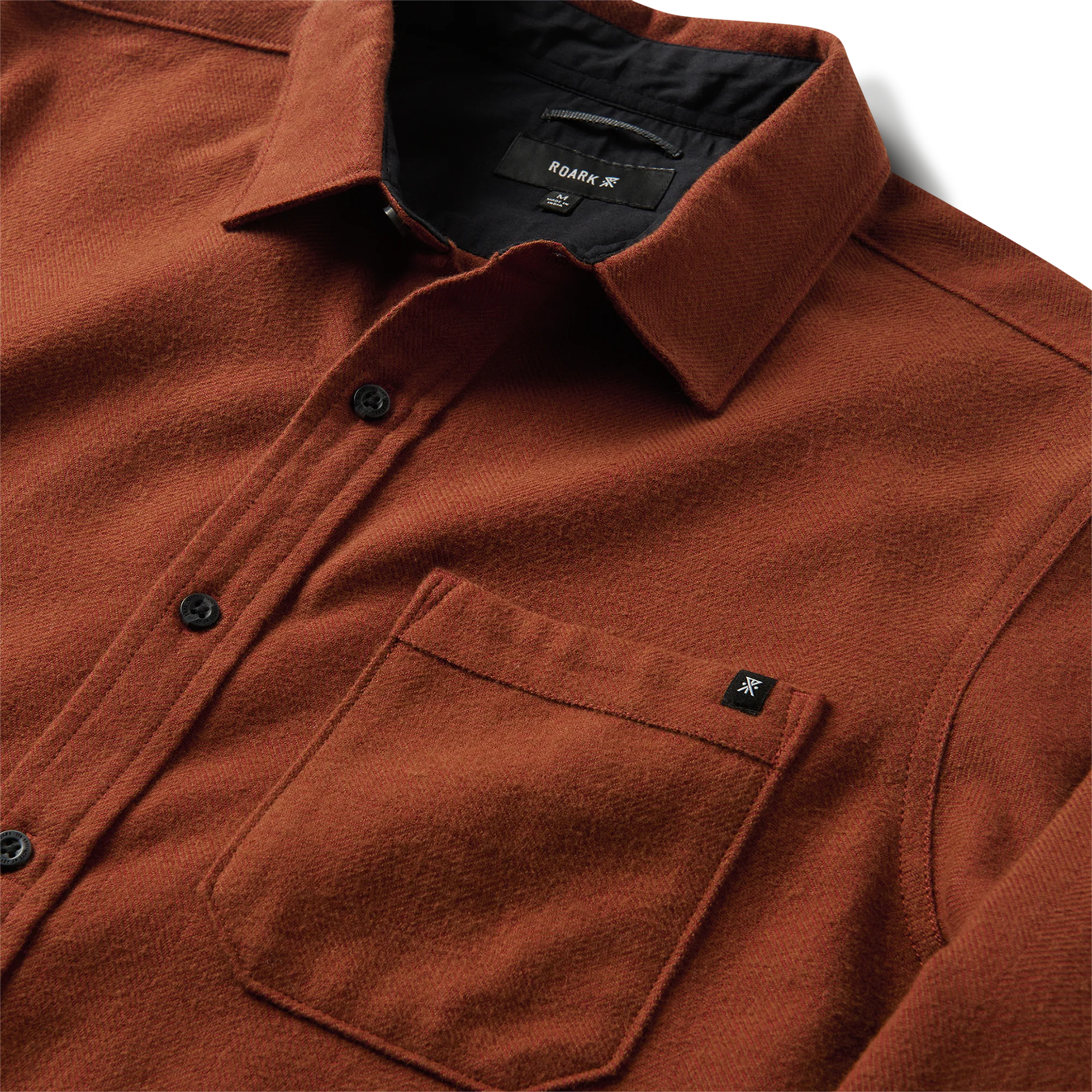 Crossroads Organic Cotton Flannel - Red Clay Herringbone - Image 7