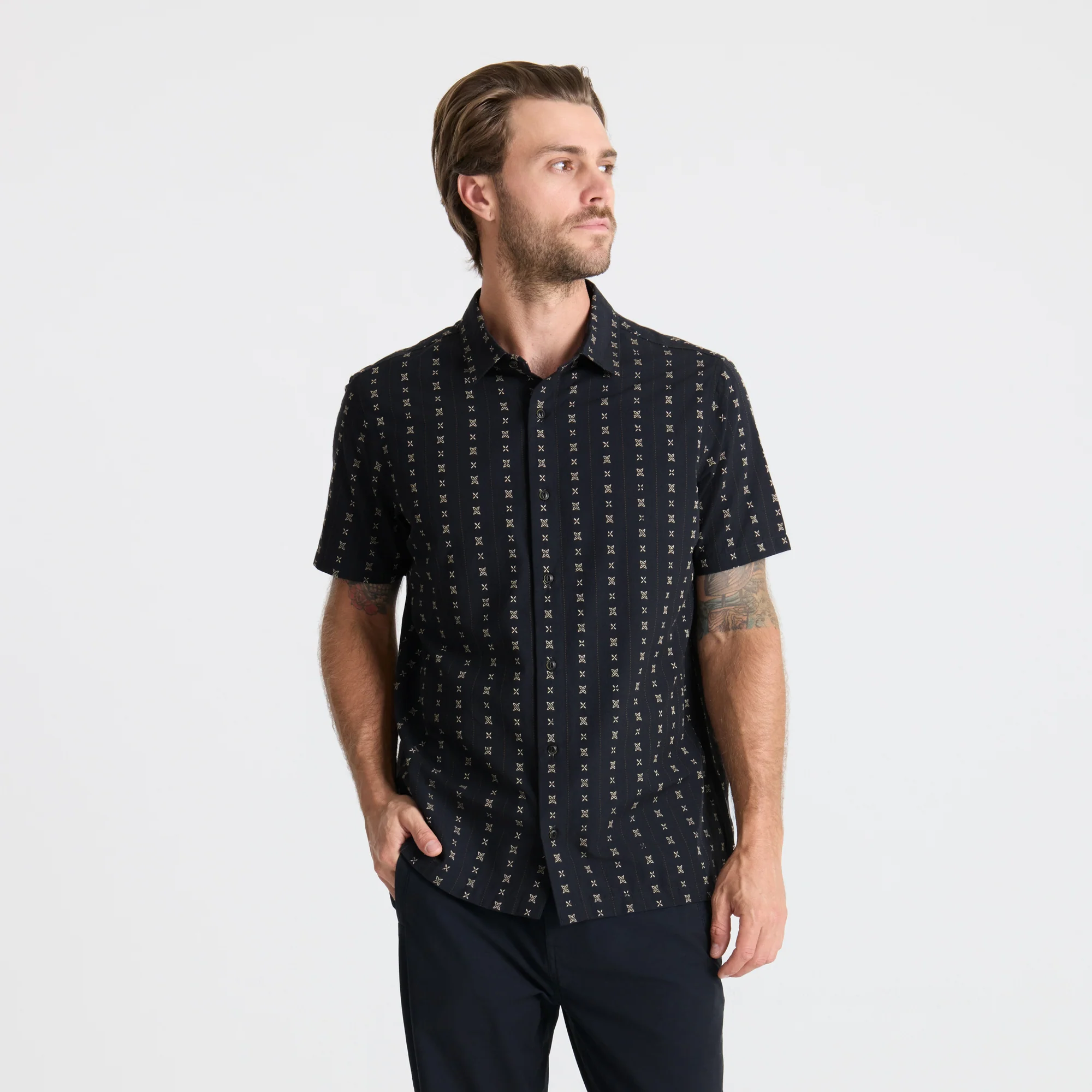 Gonzo Short Sleeve Button Up Shirt - Dark Navy - Image 3