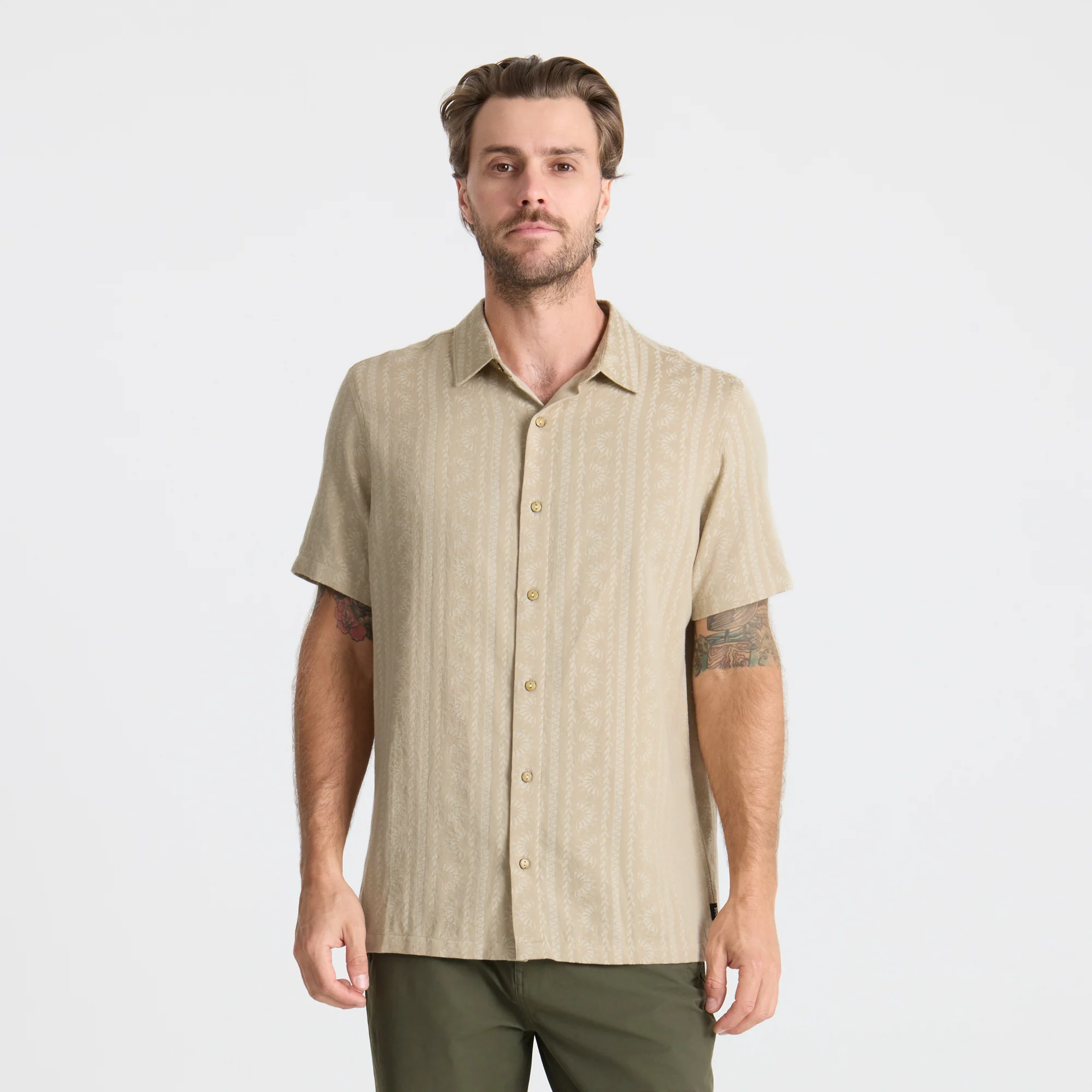 Gonzo Short Sleeve Button Up Shirt - Fossil - Image 2