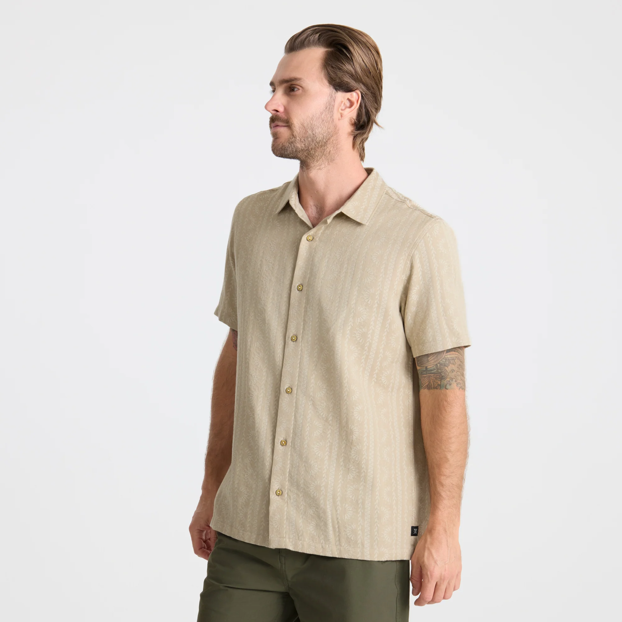 Gonzo Short Sleeve Button Up Shirt - Fossil - Image 3