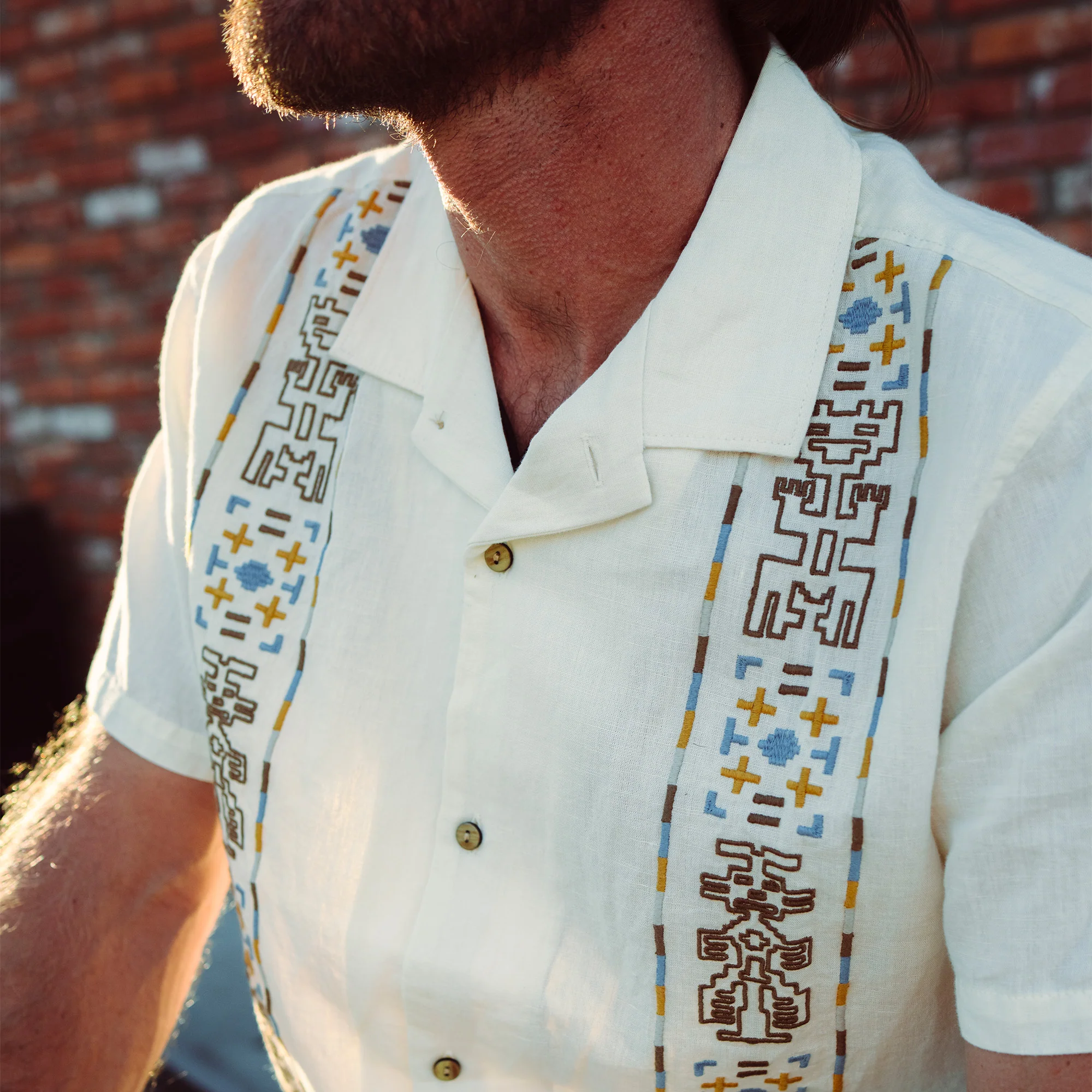 Gonzo Camp Button Up Shirt - Ivory - Image 3