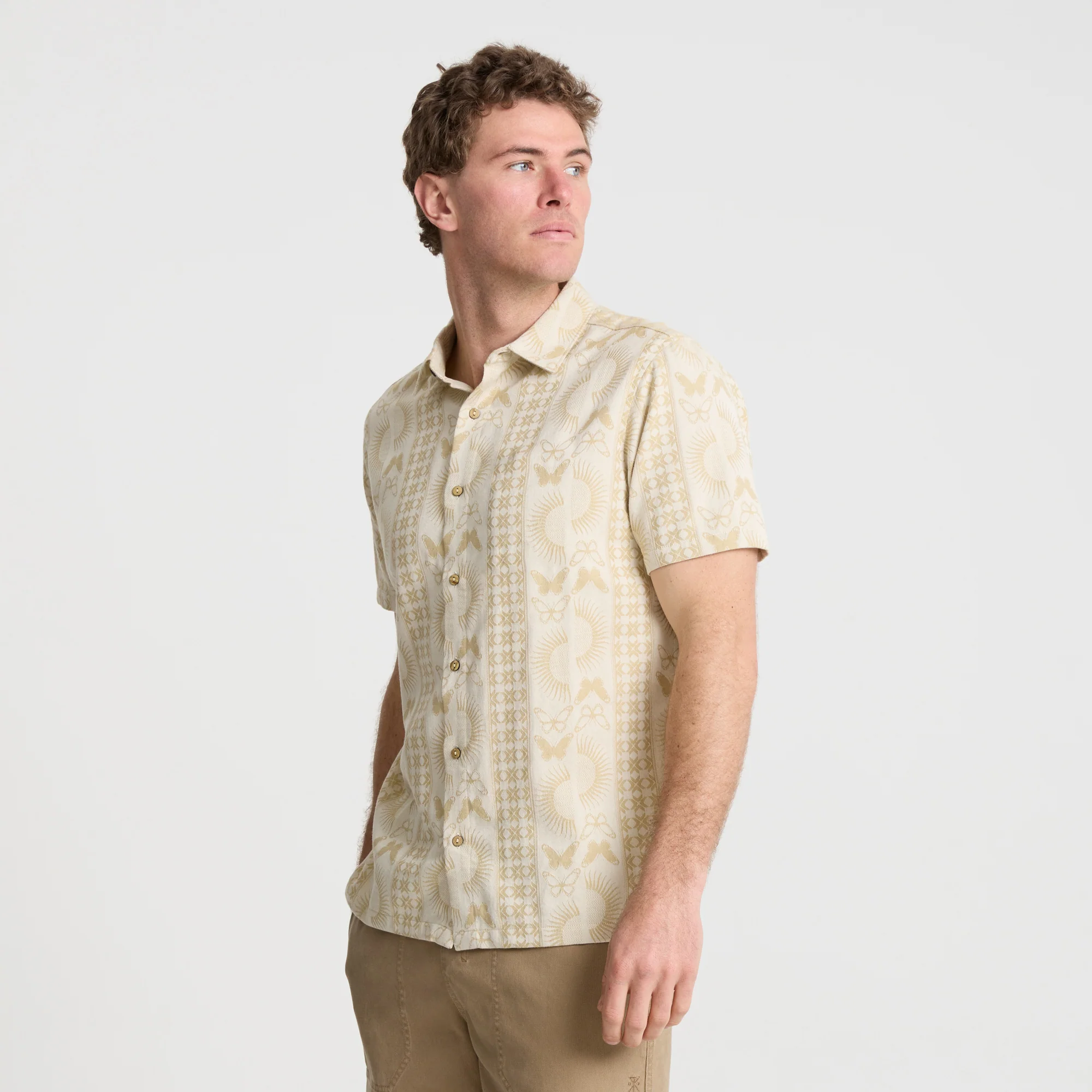Gonzo Short Sleeve Button Up Shirt - Sand - Image 3