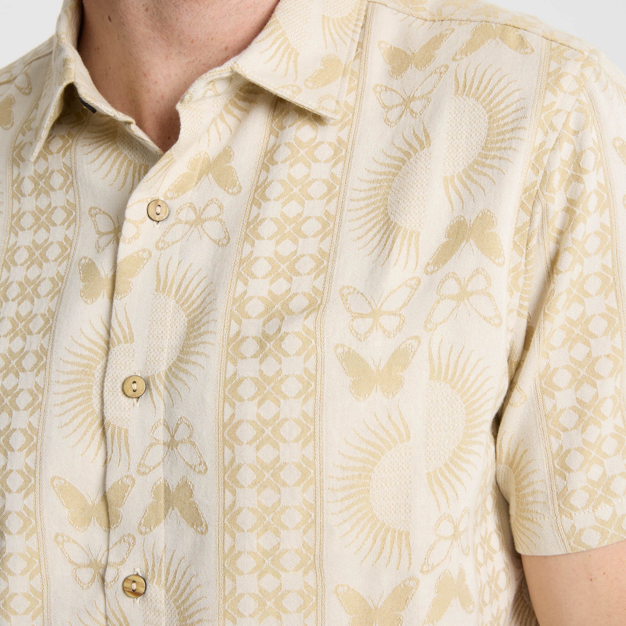 Gonzo Short Sleeve Button Up Shirt - Sand - Image 4