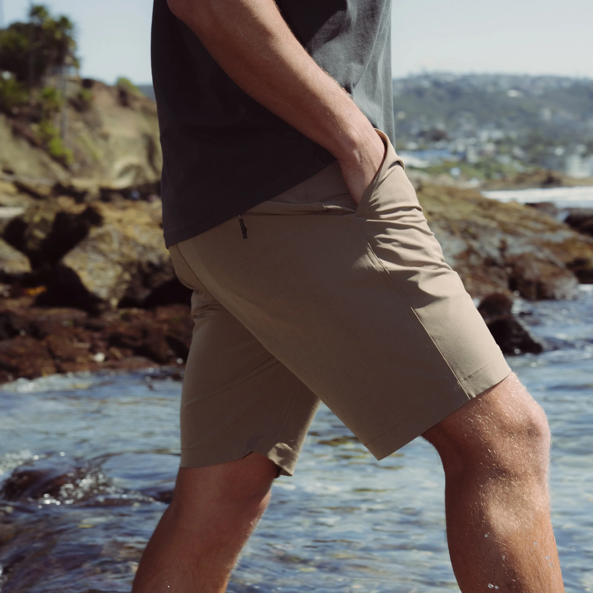 Hytide Hybrid Shorts - Dark Khaki - Image 3