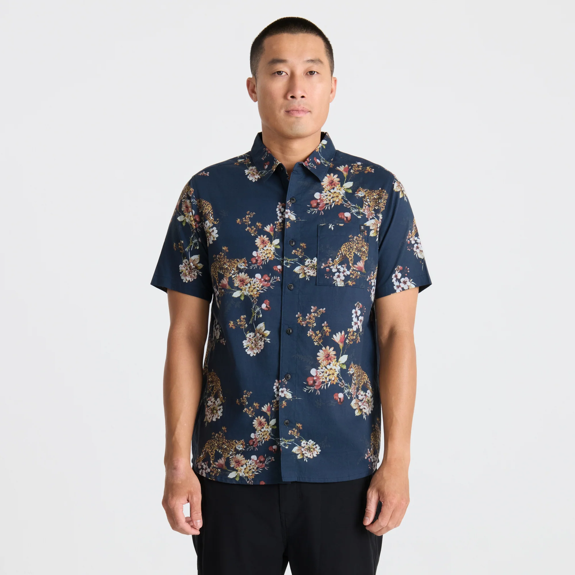 Journey Short Sleeve Button Up Shirt - Deep Navy - Image 3