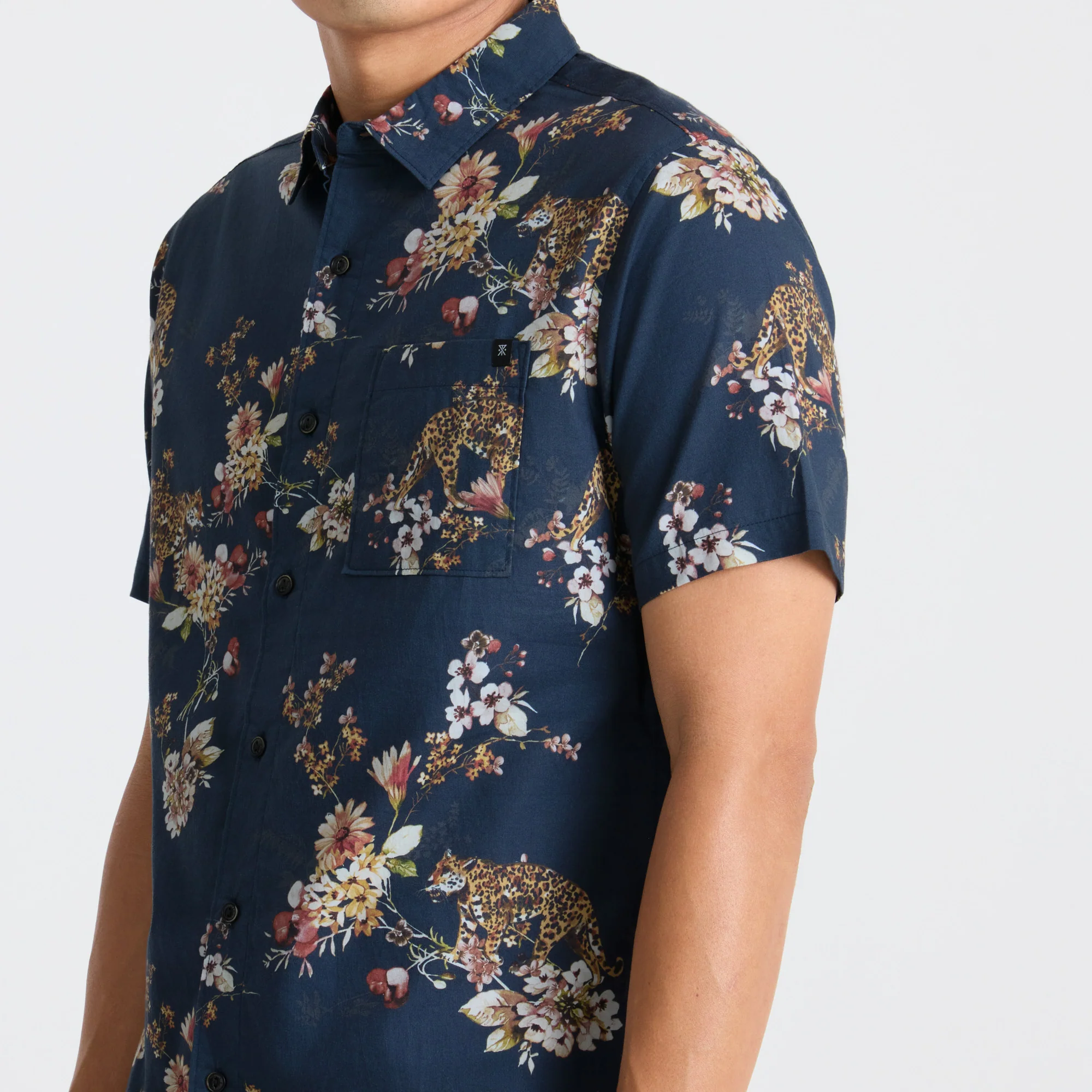 Journey Short Sleeve Button Up Shirt - Deep Navy - Image 5