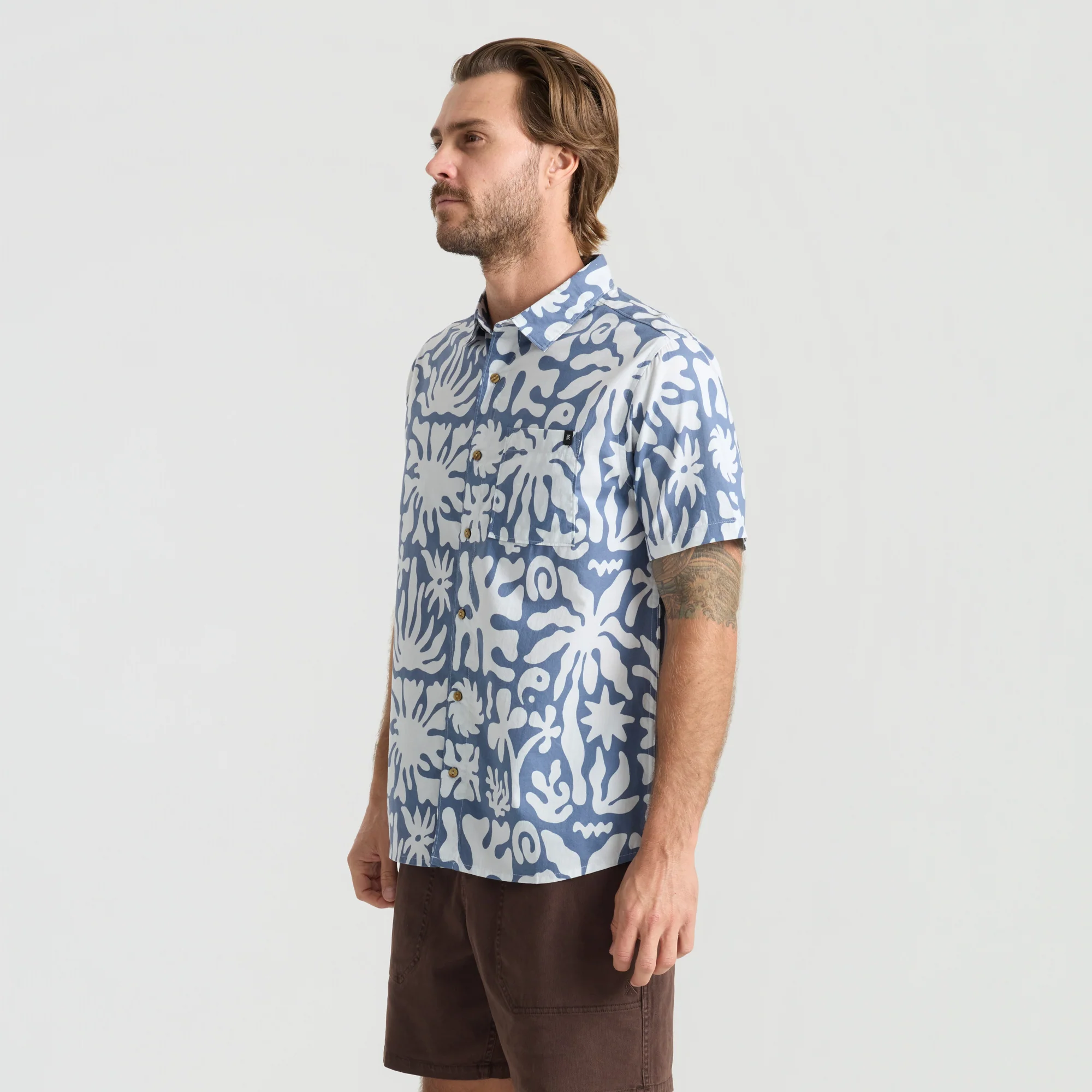 Journey Short Sleeve Button Up Shirt - Neptune - Image 4