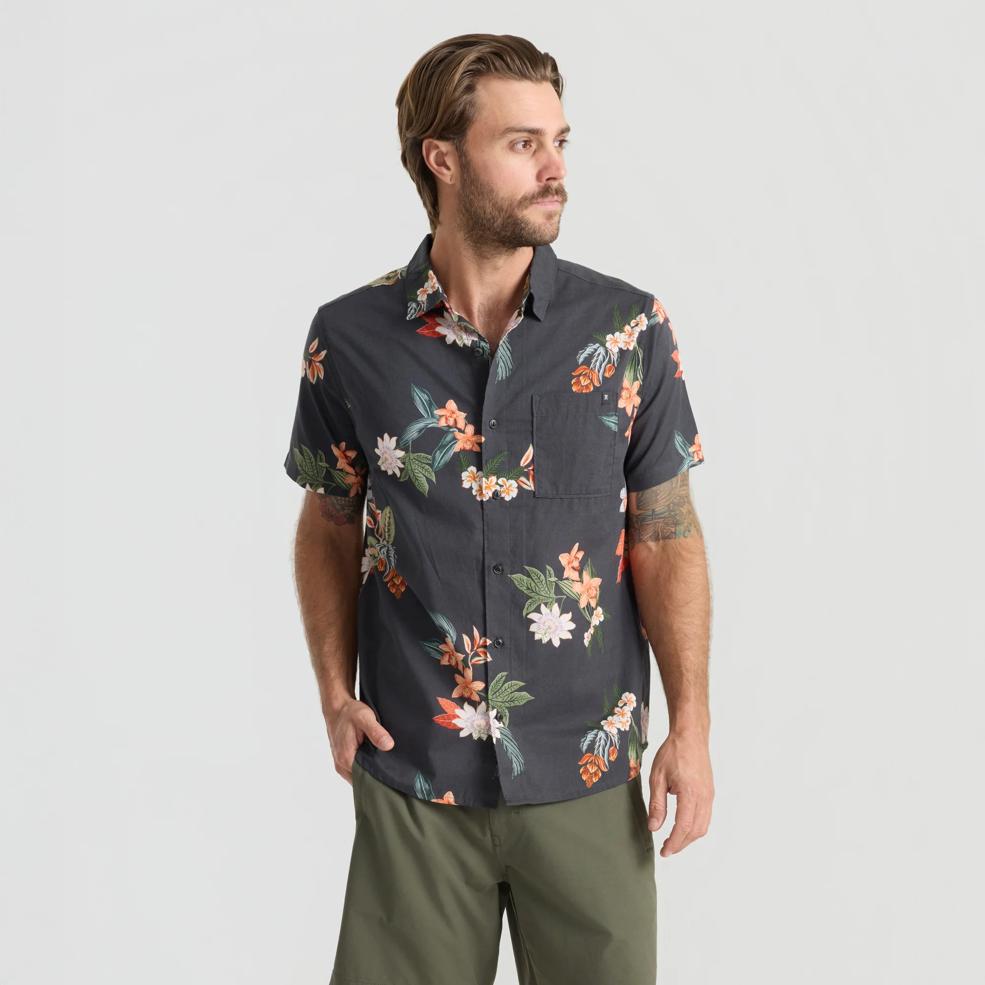 Journey Short Sleeve Button Up Shirt - Onyx - Image 6