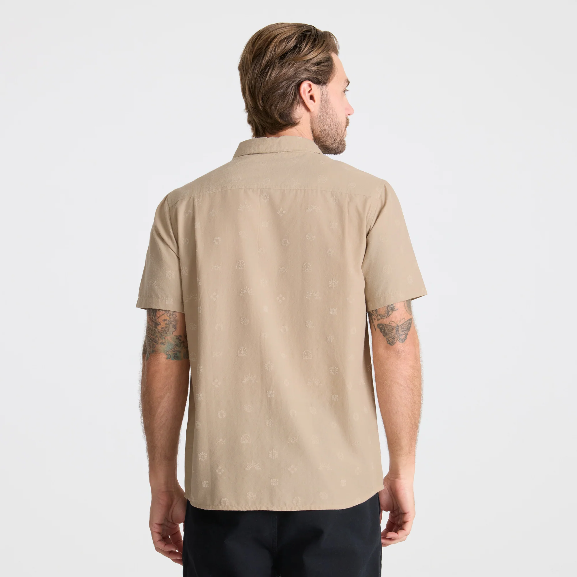Journey Short Sleeve Button Up Shirt - Fossil - Image 4