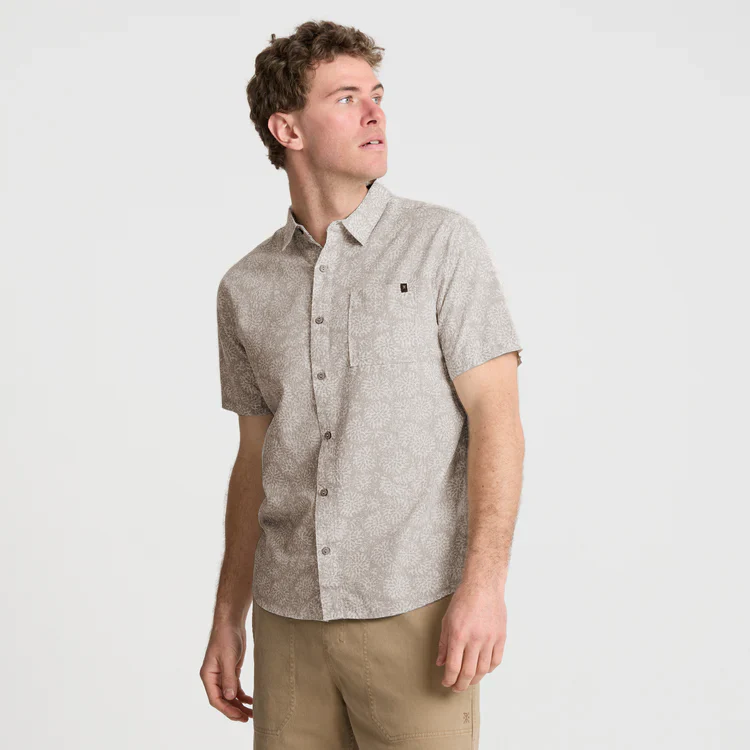 Journey Short Sleeve Button Up Shirt - Ghost Grey - Image 3