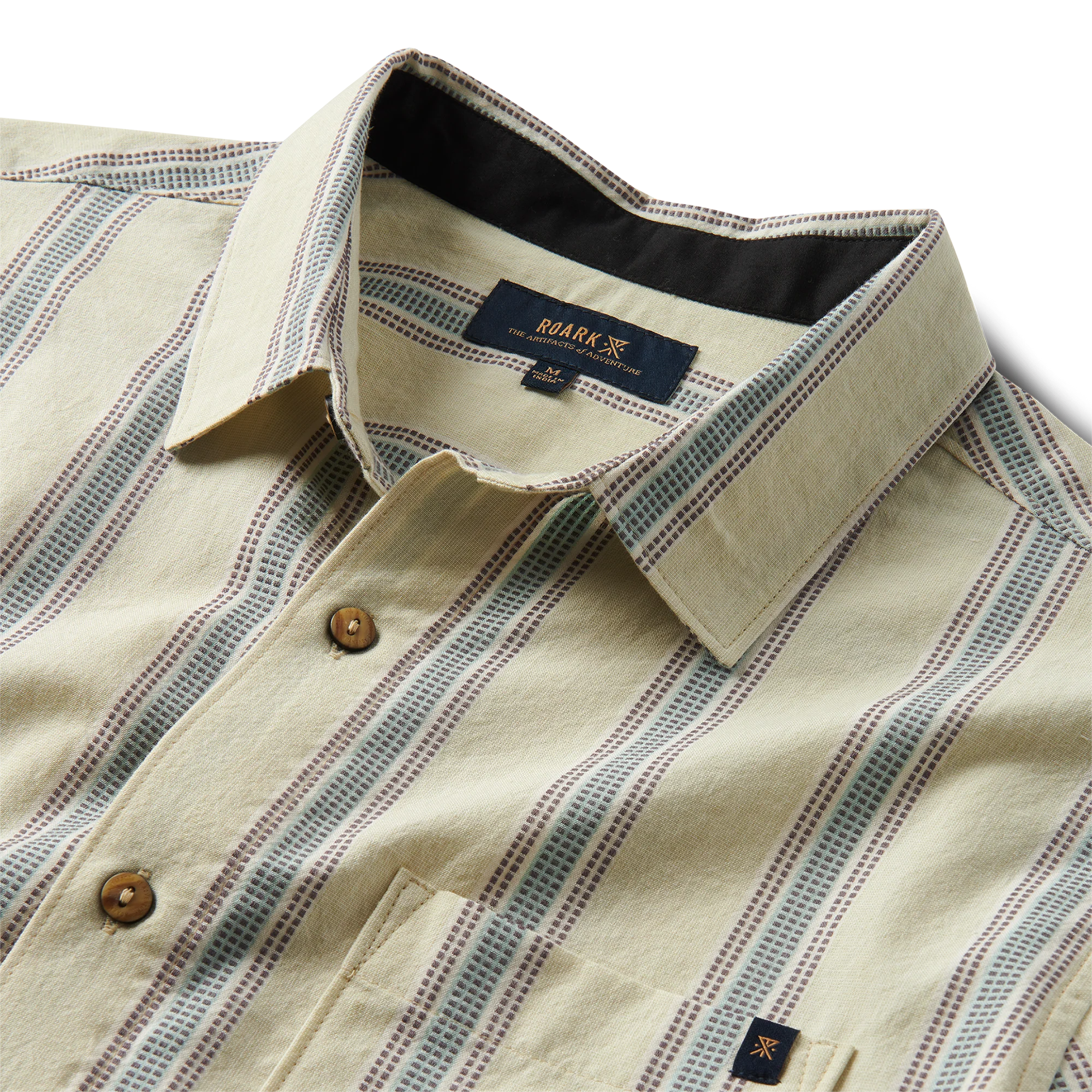 Journey Short Sleeve Button Up Shirt - Stripe Seafoam - Image 7
