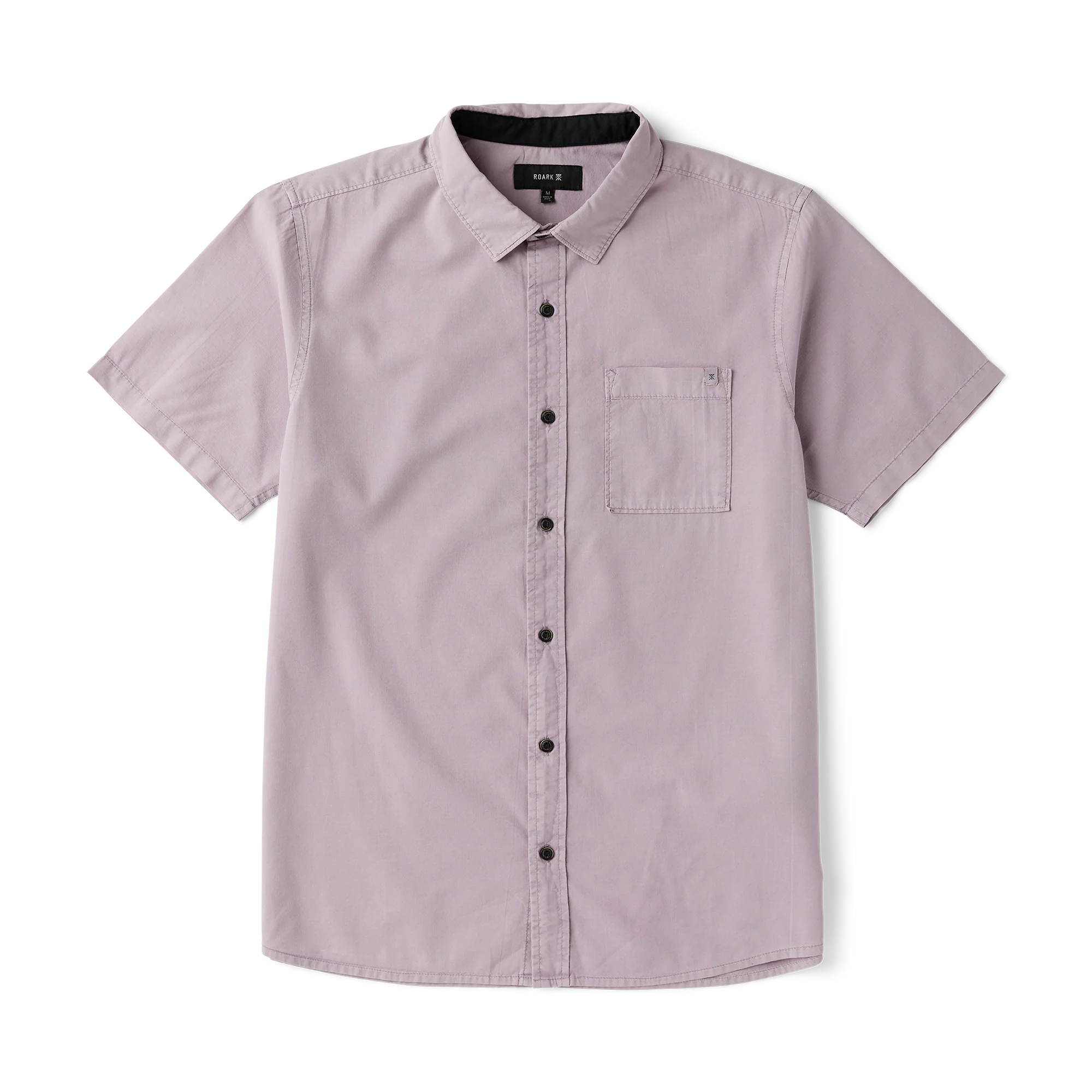 Made To Fade Short Sleeve Button Up Shirt - Washed Dusty Lilac