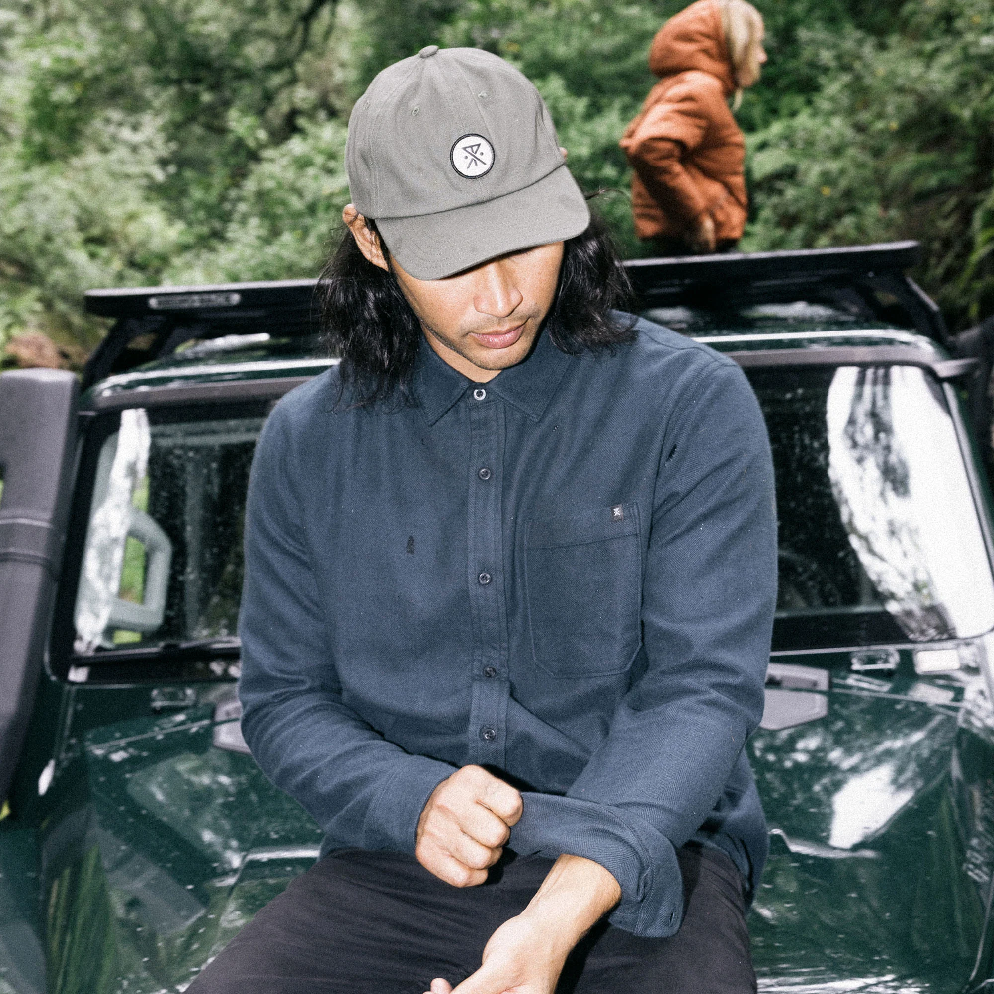 Made To Fade Long Sleeve Button Up Shirt - Washed Charcoal - Image 2