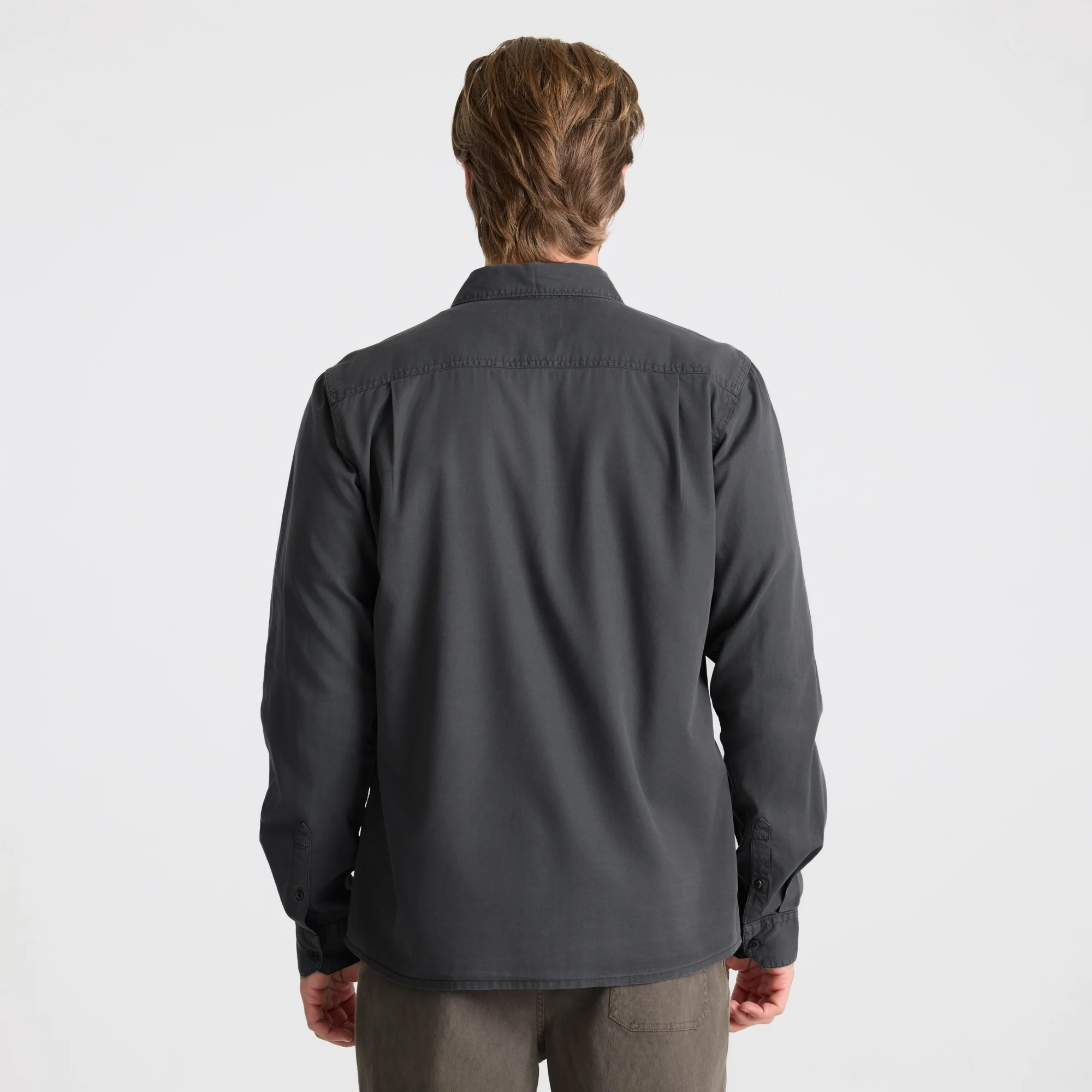 Made To Fade Long Sleeve Button Up Shirt - Washed Charcoal - Image 6