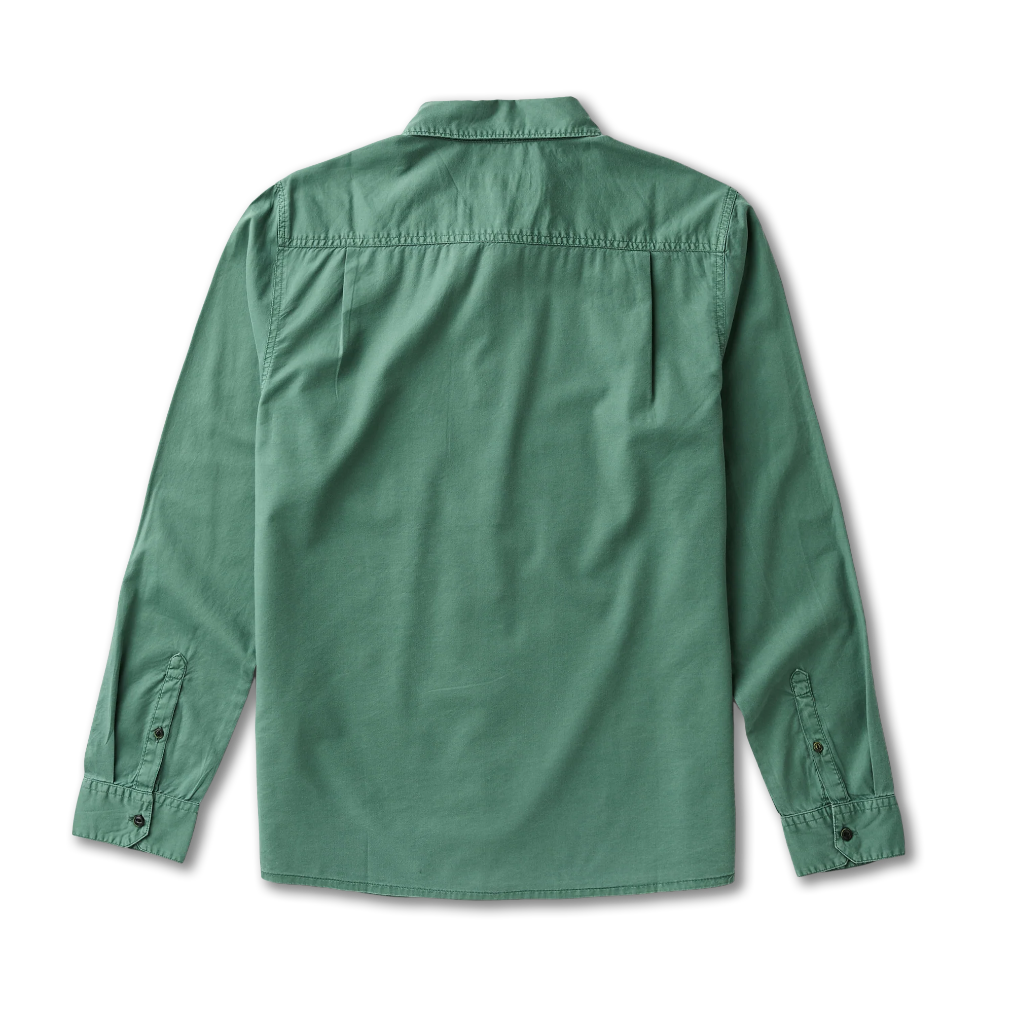 Made To Fade Long Sleeve Button Up Shirt - Washed Slate Green - Image 8