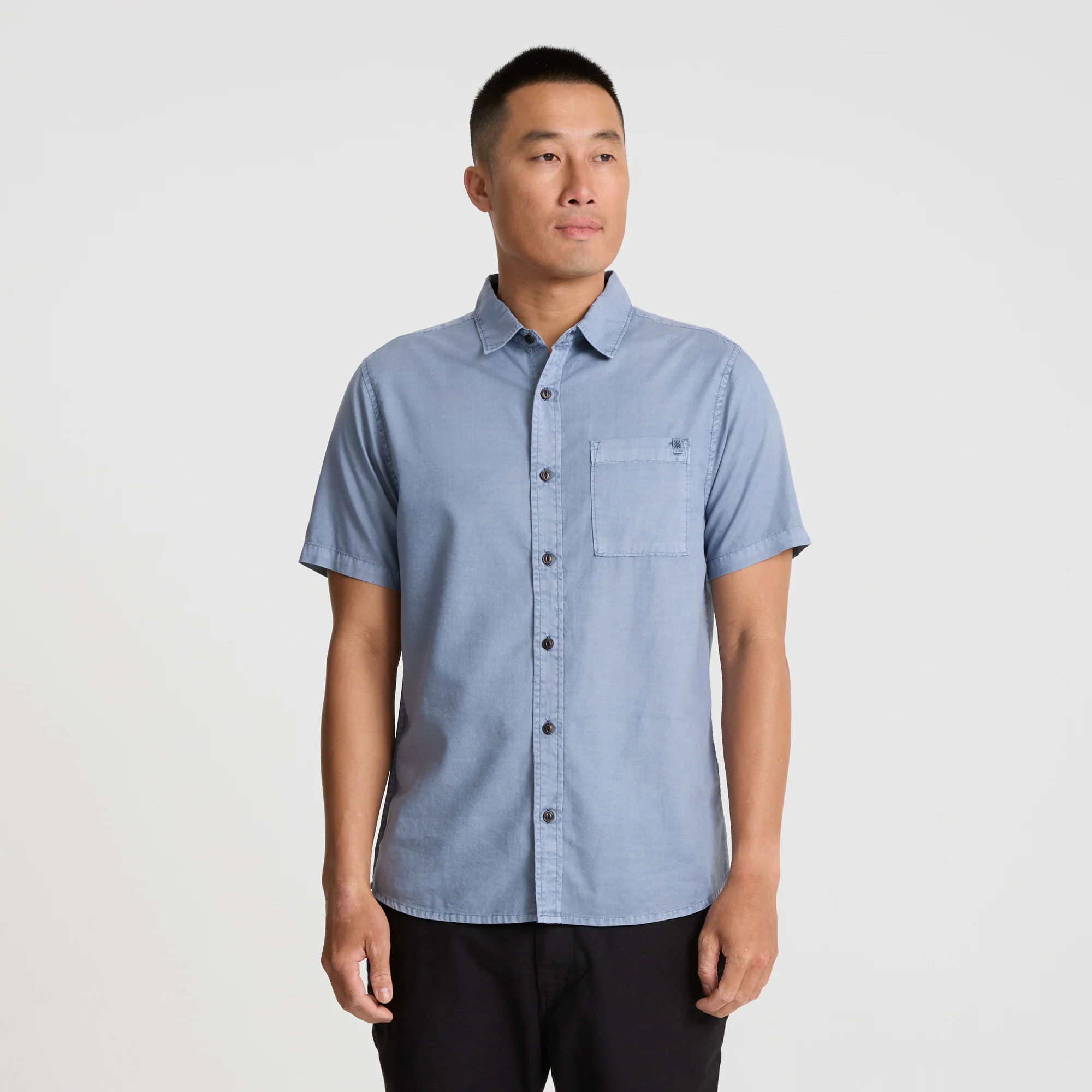 Made To Fade Short Sleeve Button Up Shirt - Washed Slate - Image 2