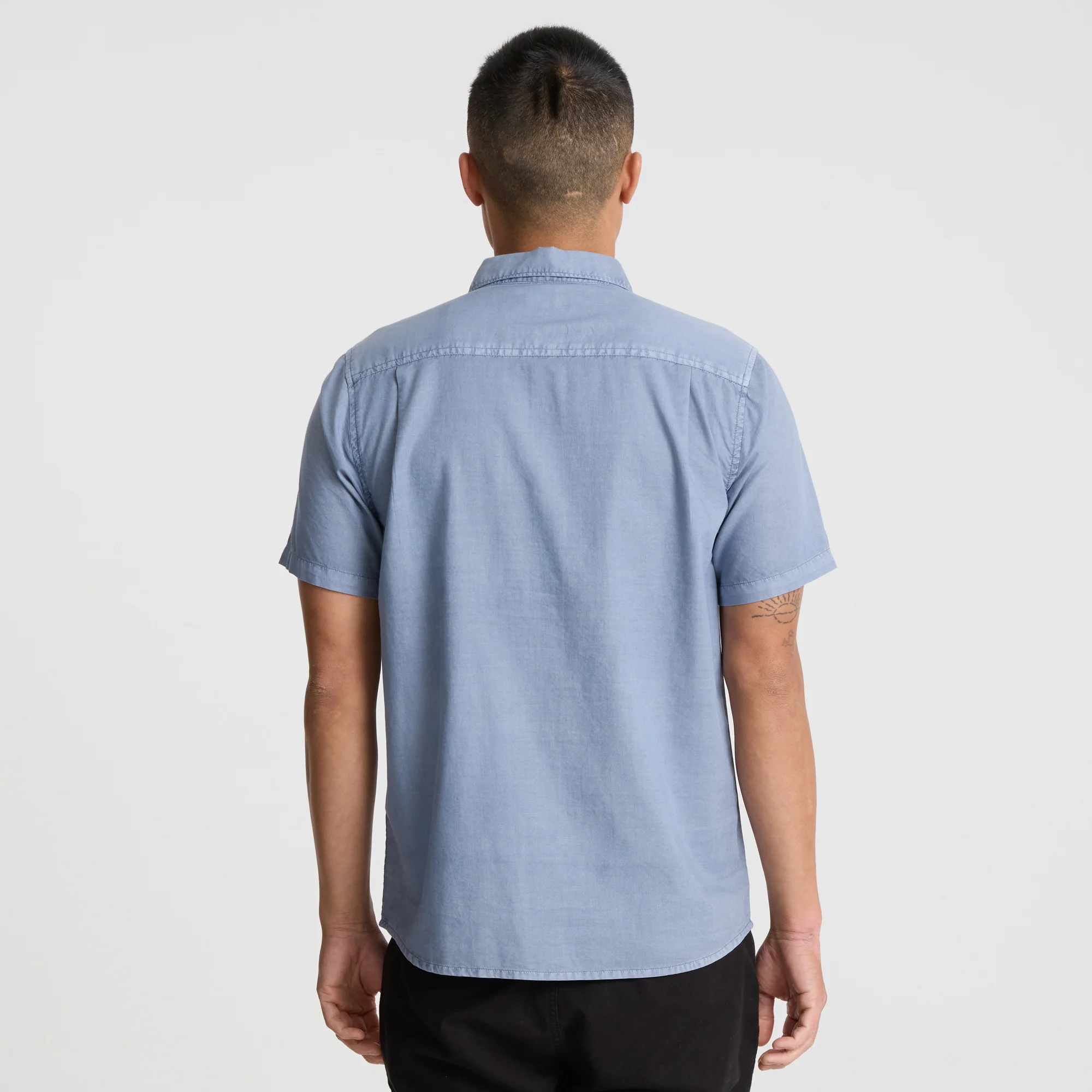 Made To Fade Short Sleeve Button Up Shirt - Washed Slate - Image 4