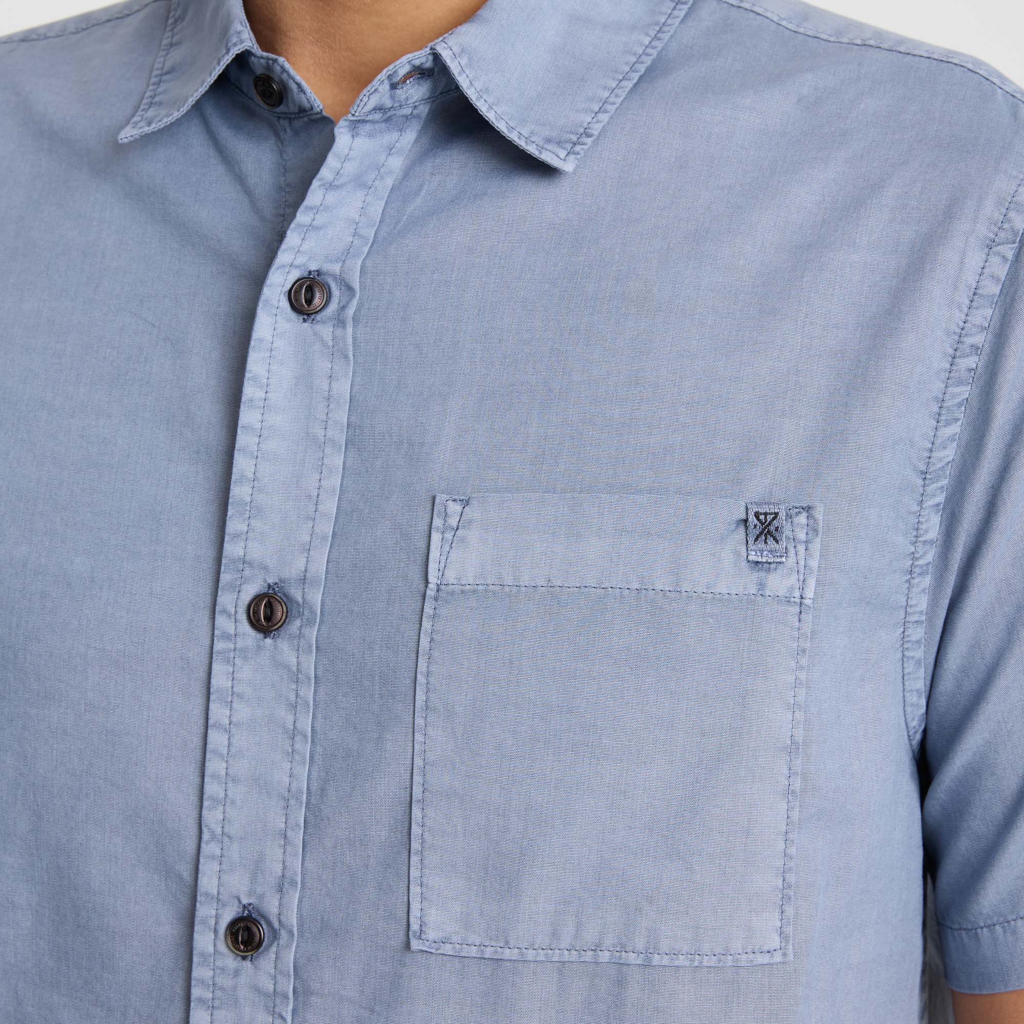 Made To Fade Short Sleeve Button Up Shirt - Washed Slate - Image 5