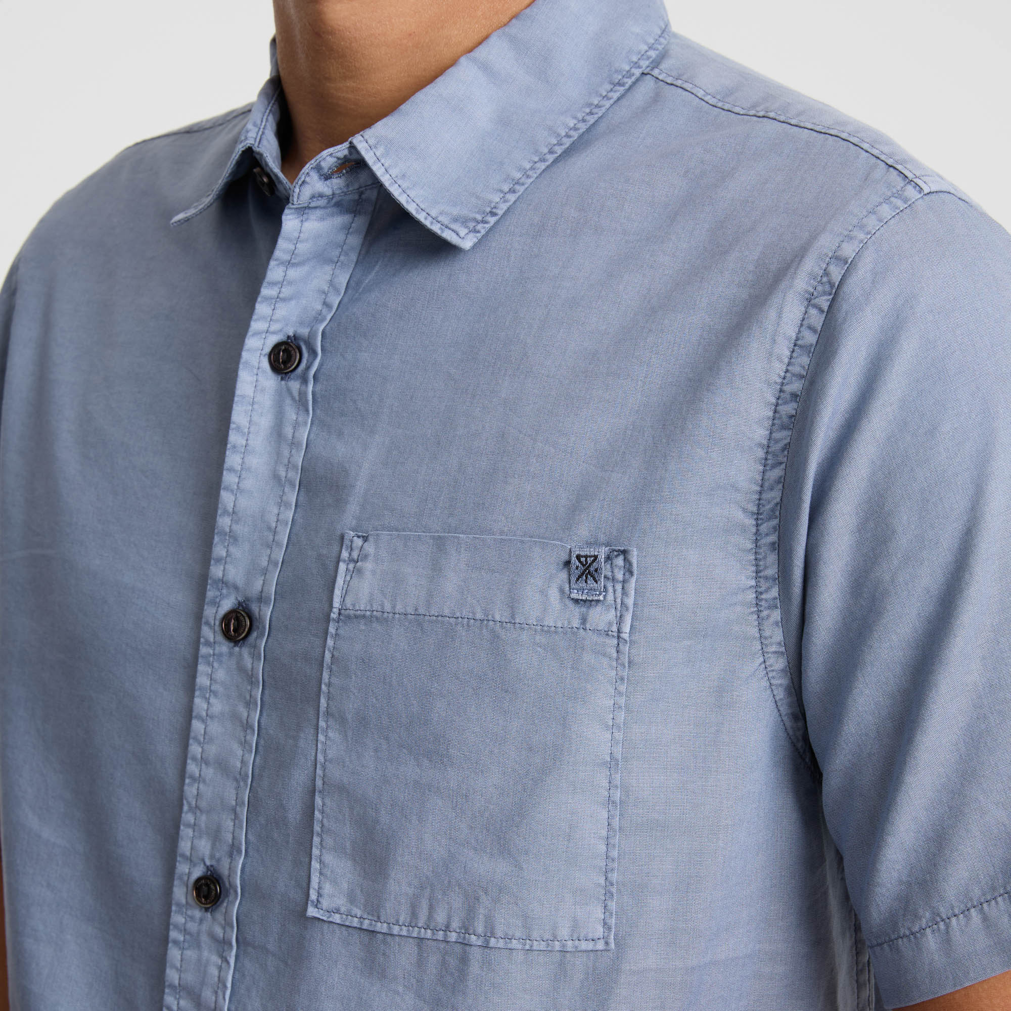 Made To Fade Short Sleeve Button Up Shirt - Washed Slate - Image 6