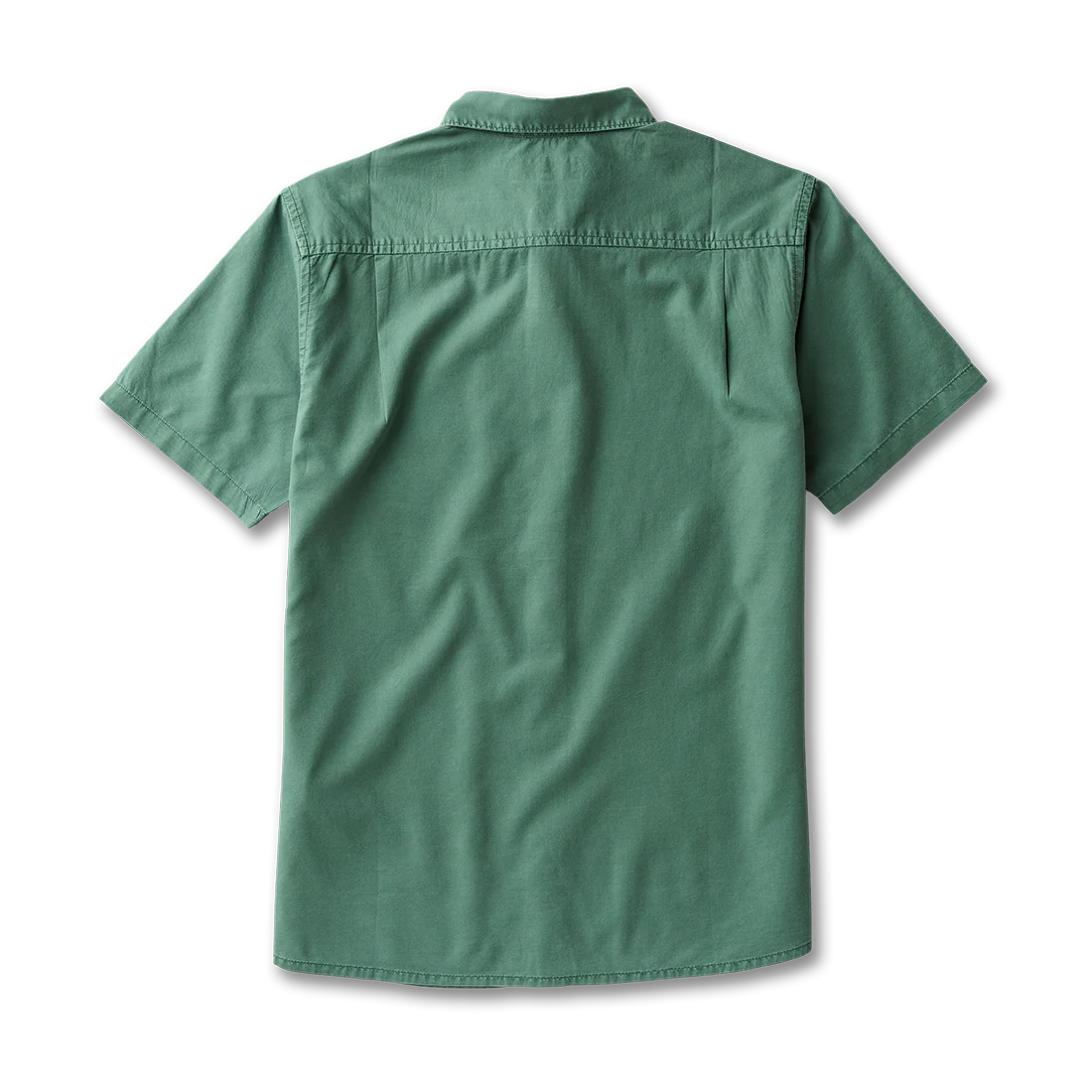 Made To Fade Short Sleeve Button Up Shirt - Washed Slate Green - Image 7