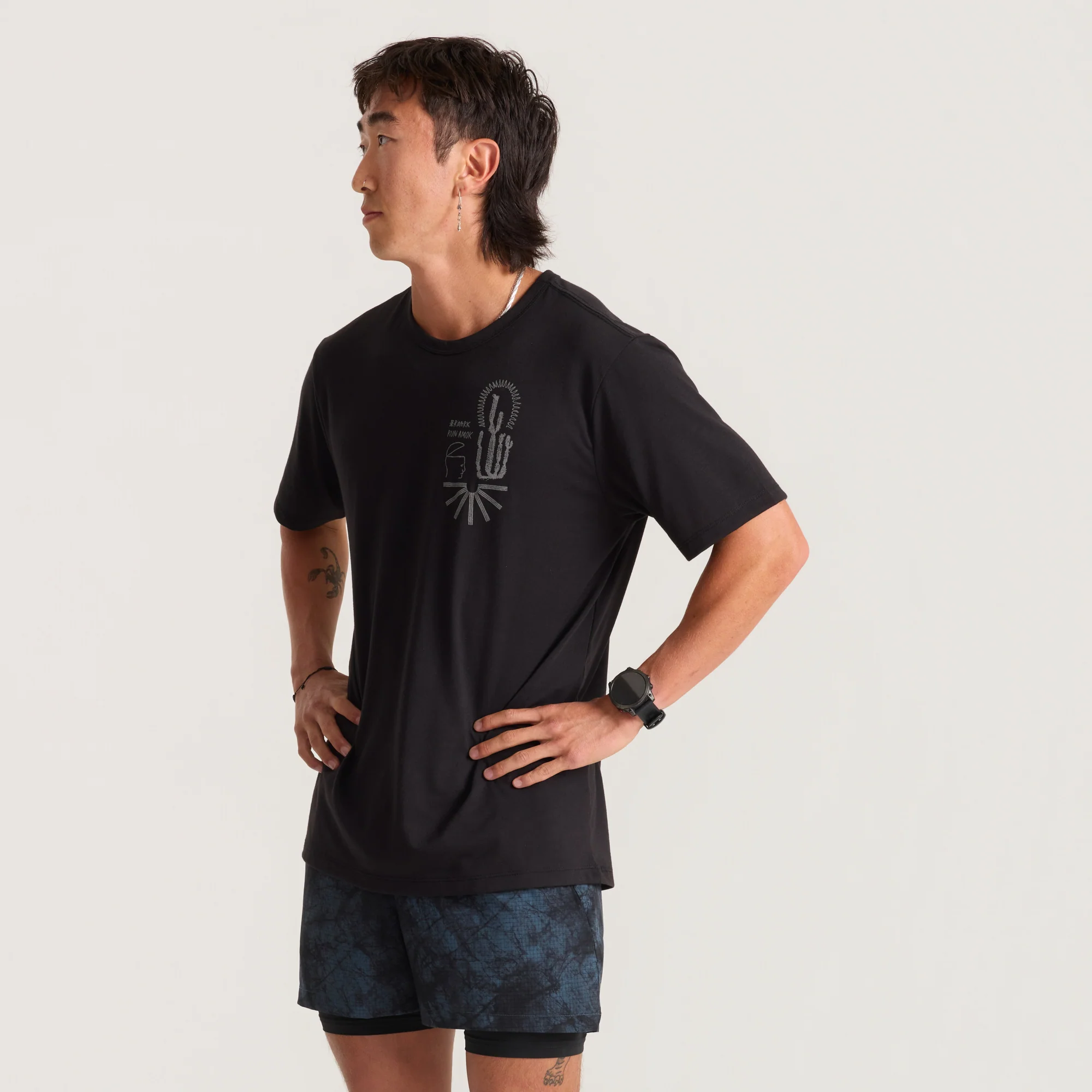 Mathis Active Short Sleeve Tee - Chaos Black - Image 5