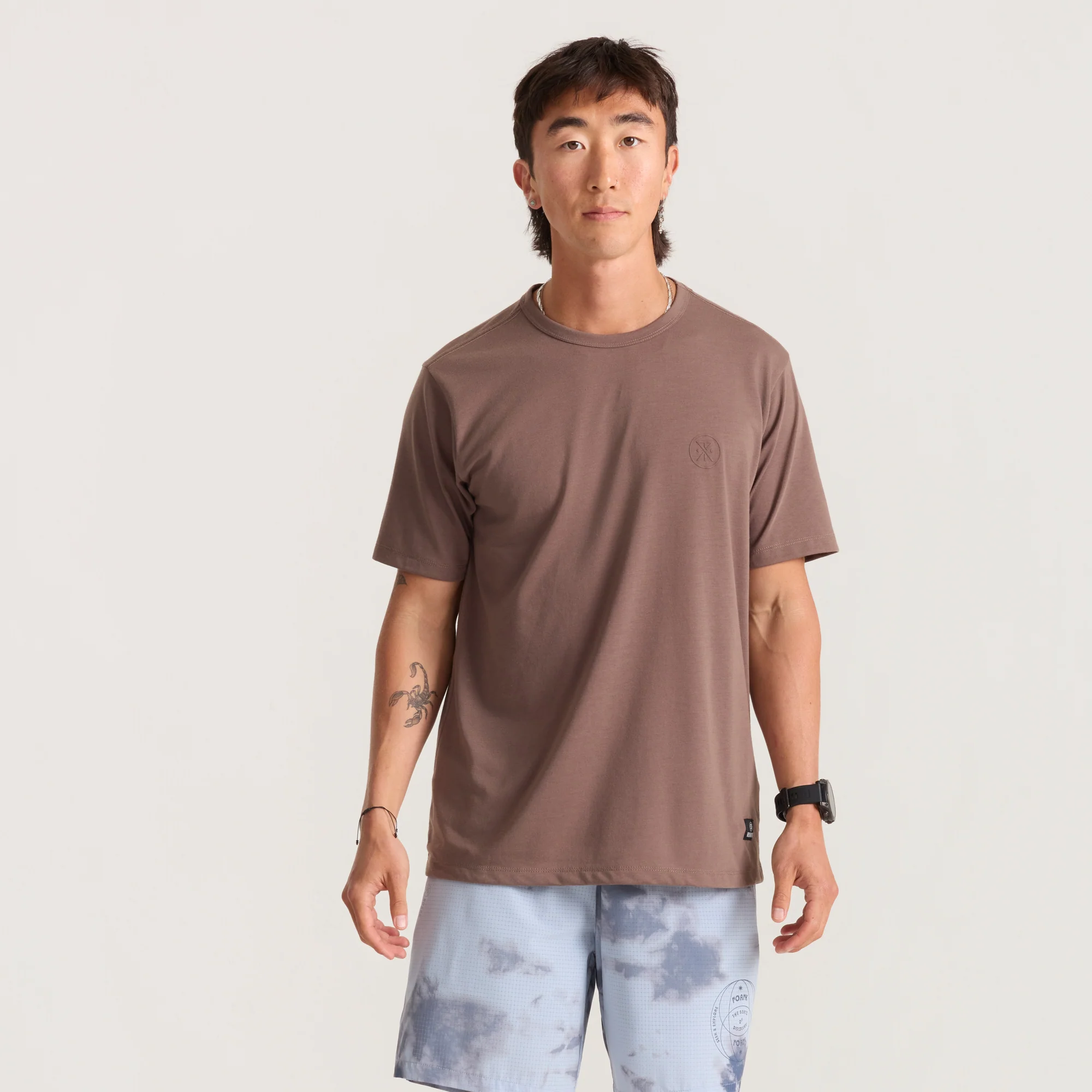Mathis Active Short Sleeve Tee - Faded Brown - Image 3