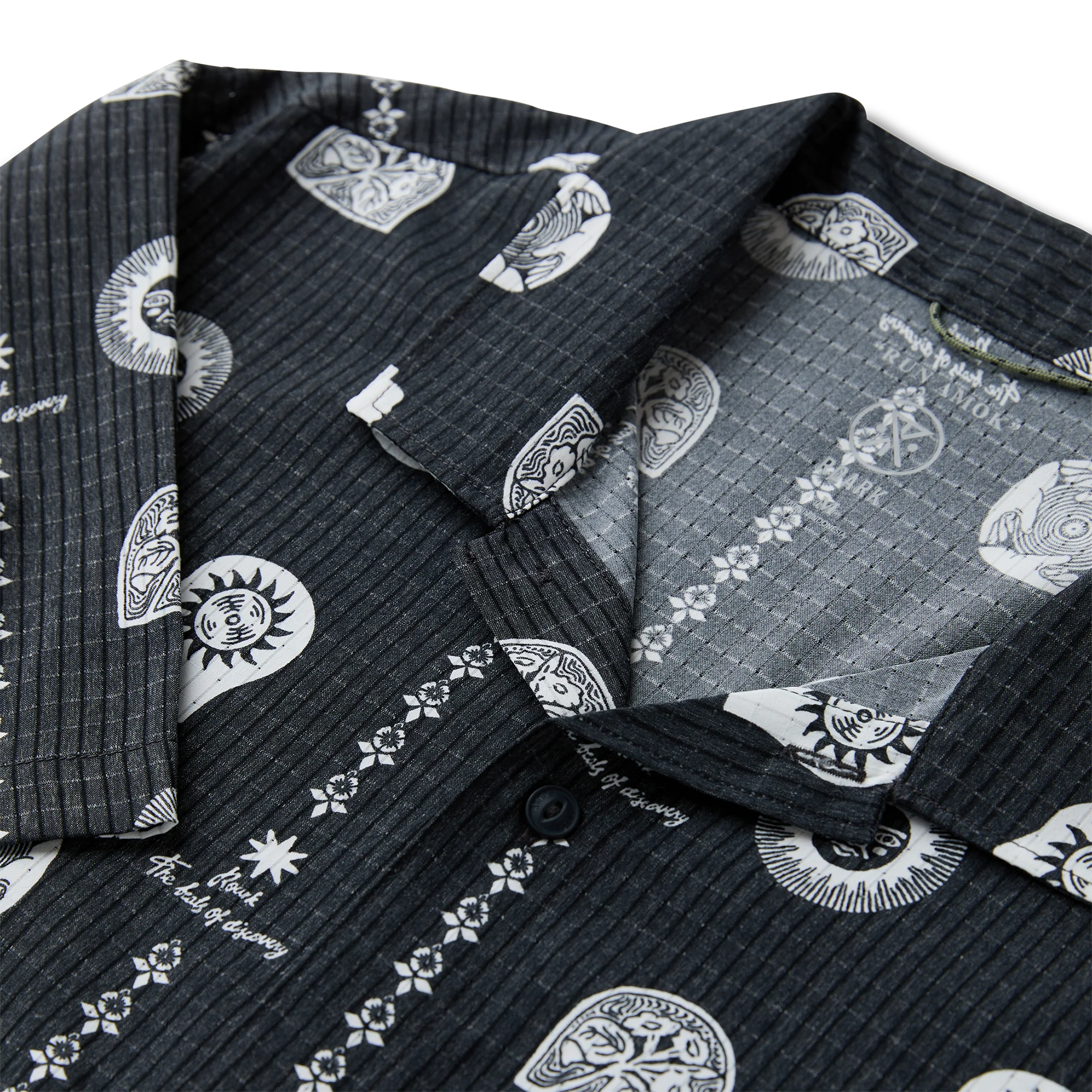 Bless Up Trail Button Up Shirt - Black Print - Image 12