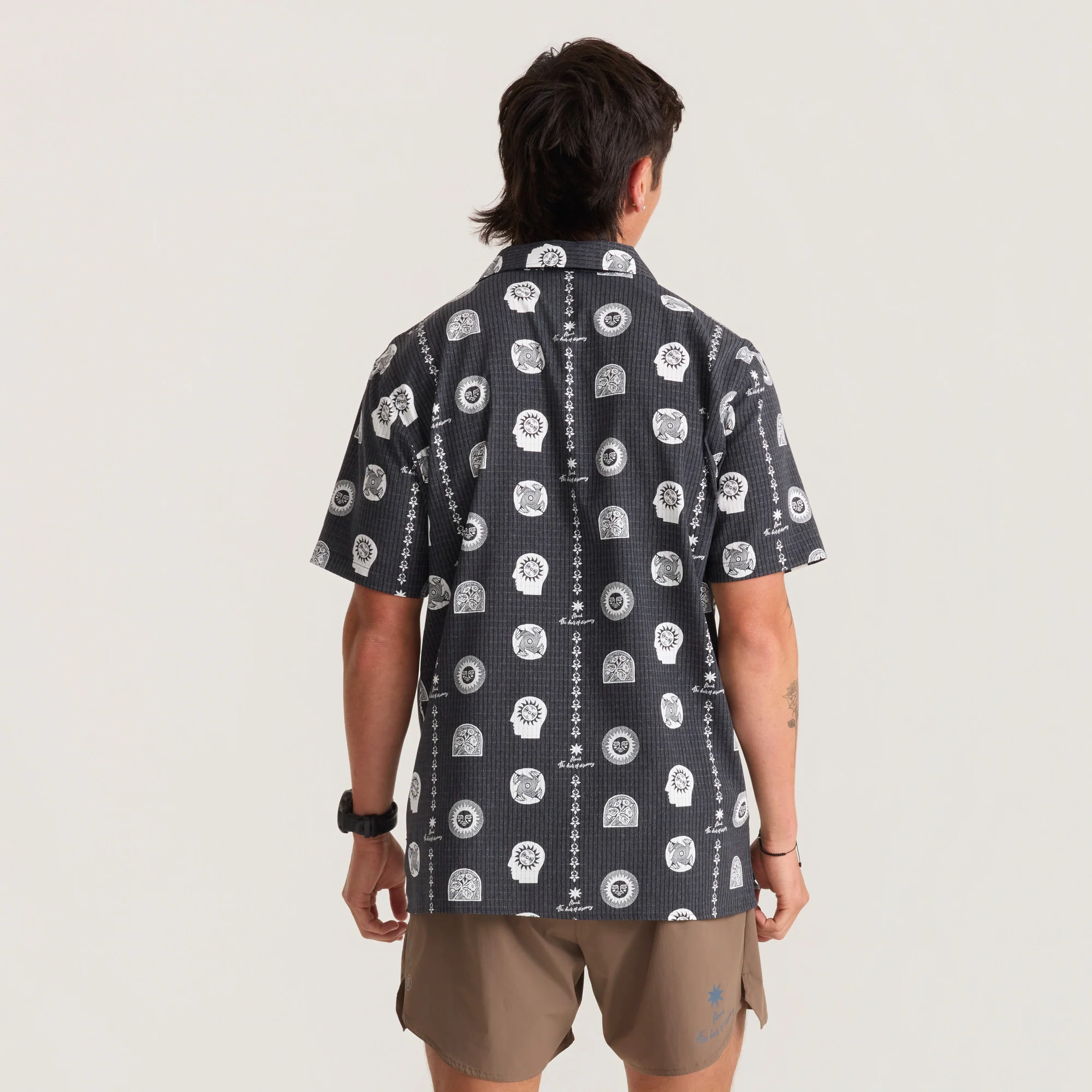 Bless Up Trail Button Up Shirt - Black Print - Image 4